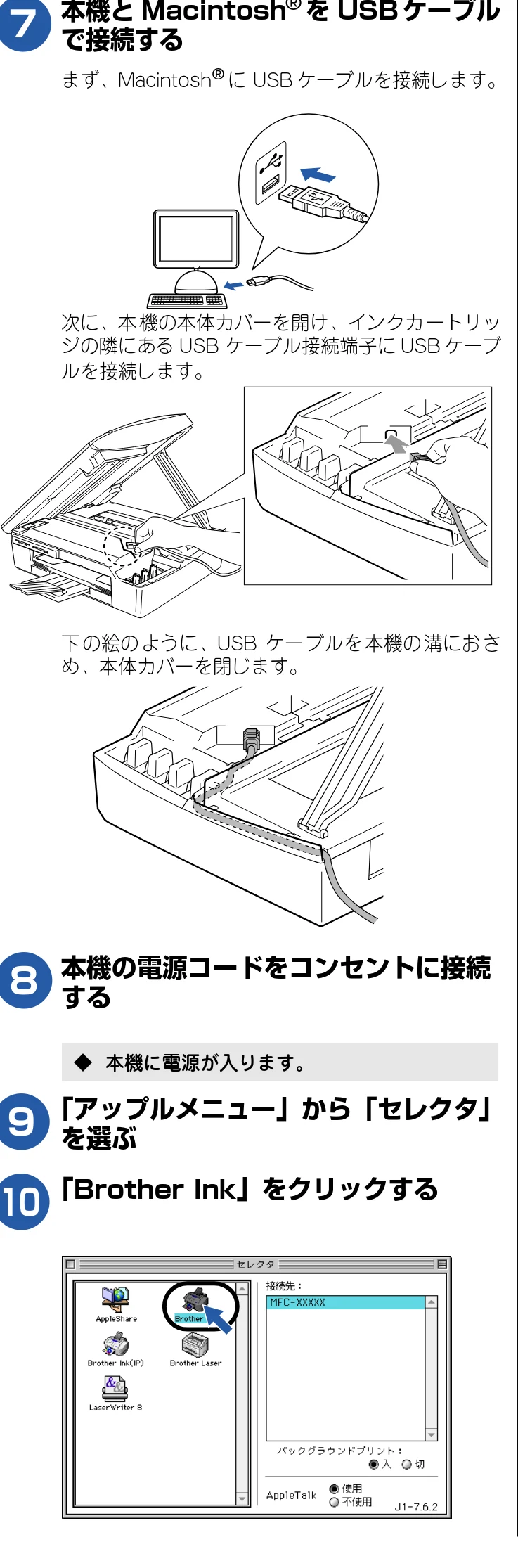 ブラザー DCP-115C かんたん設置ガイド — 本機とMacintosh ® をUSB ケーブル で接続する — 図版 28-1 — 28ページ