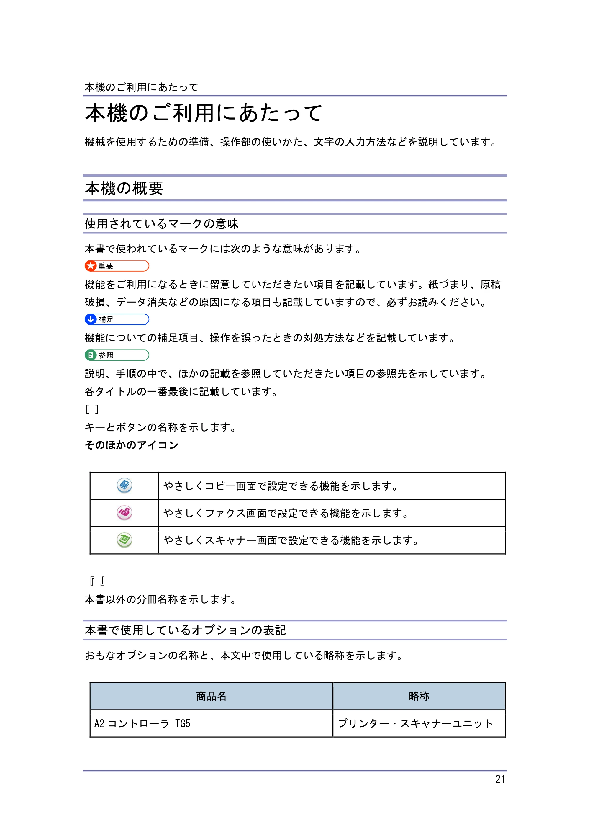 キヤノン iR W1040/W1040N 本機をお使いになる方へ （PDF形式／8.53Mバイト） — 機種別機能一覧 — 原本ページ — 22ページ