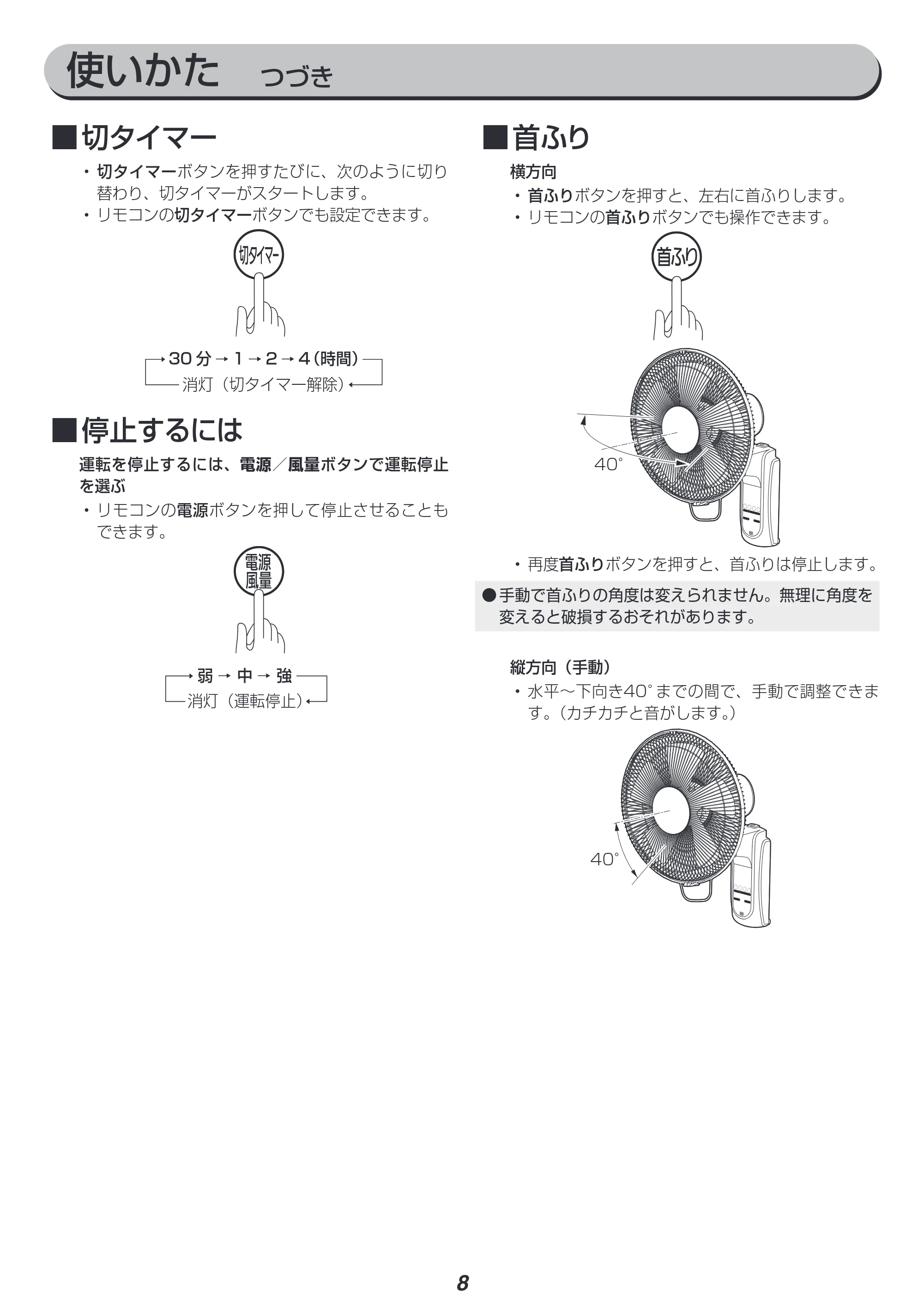 アイリスオーヤマ WFC-306 取扱説明書 — 原本ページ — 8ページ