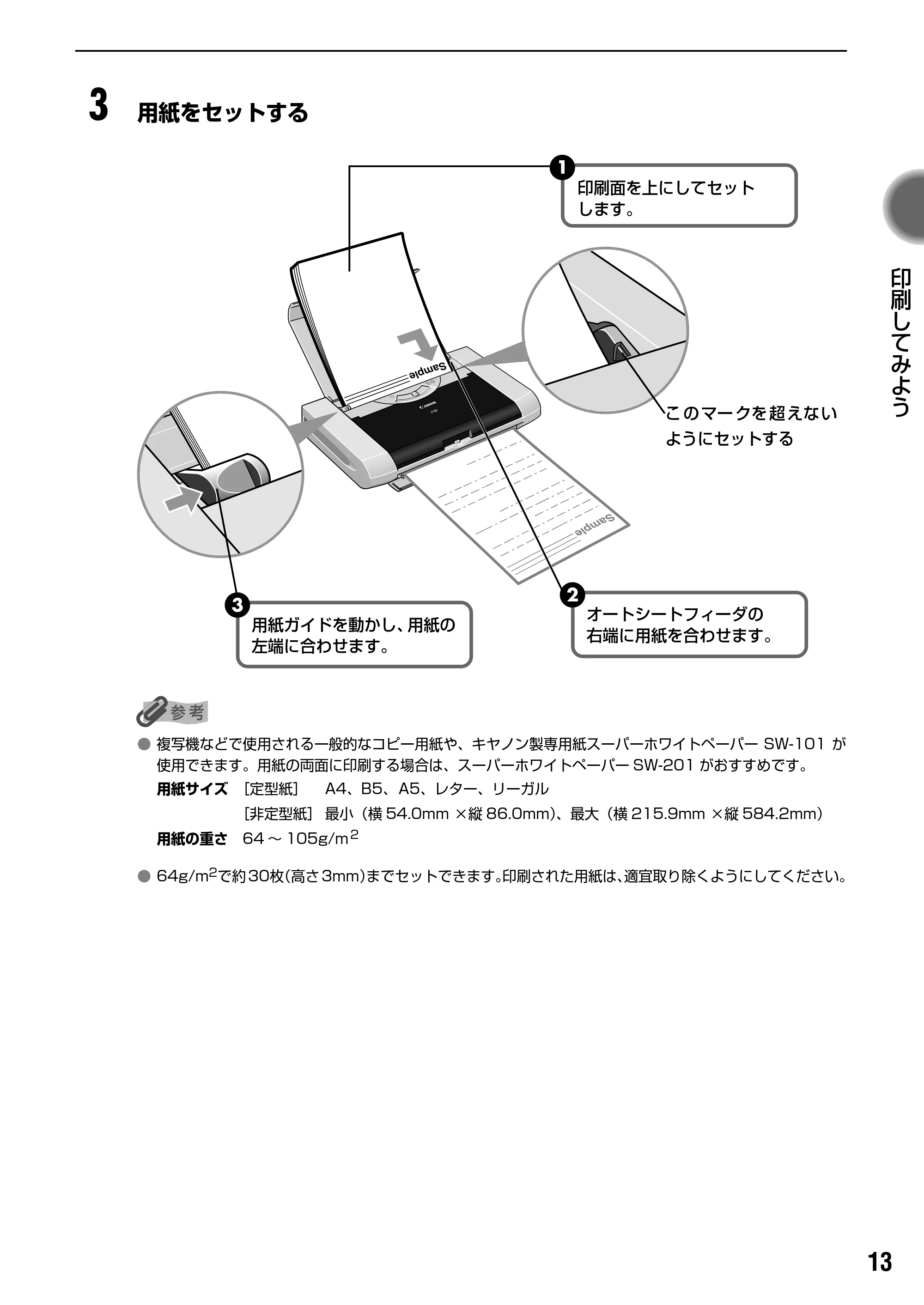 キヤノン iP90v取扱説明書 補足情報 基本操作ガイド （PDF形式／10.42Mバイト） — 原本ページ — 15ページ