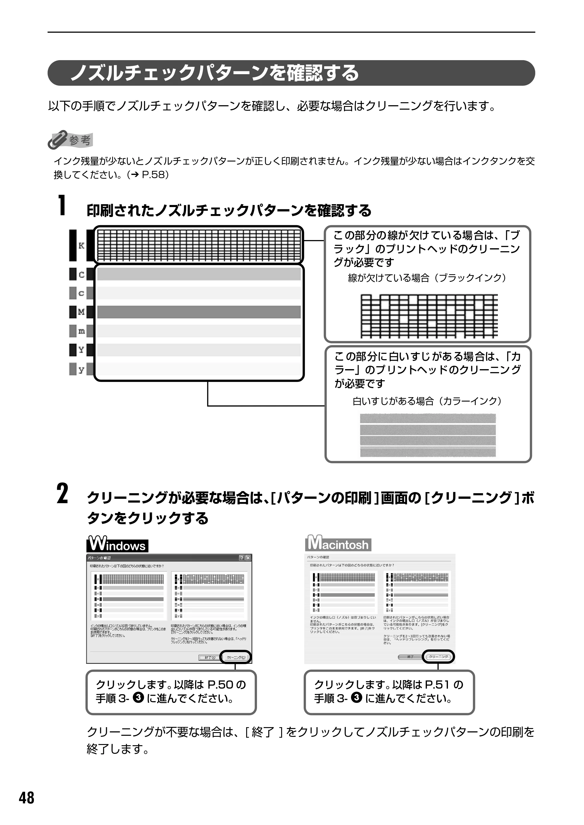 キヤノン iP90v取扱説明書 補足情報 基本操作ガイド （PDF形式／10.42Mバイト） — 原本ページ — 50ページ