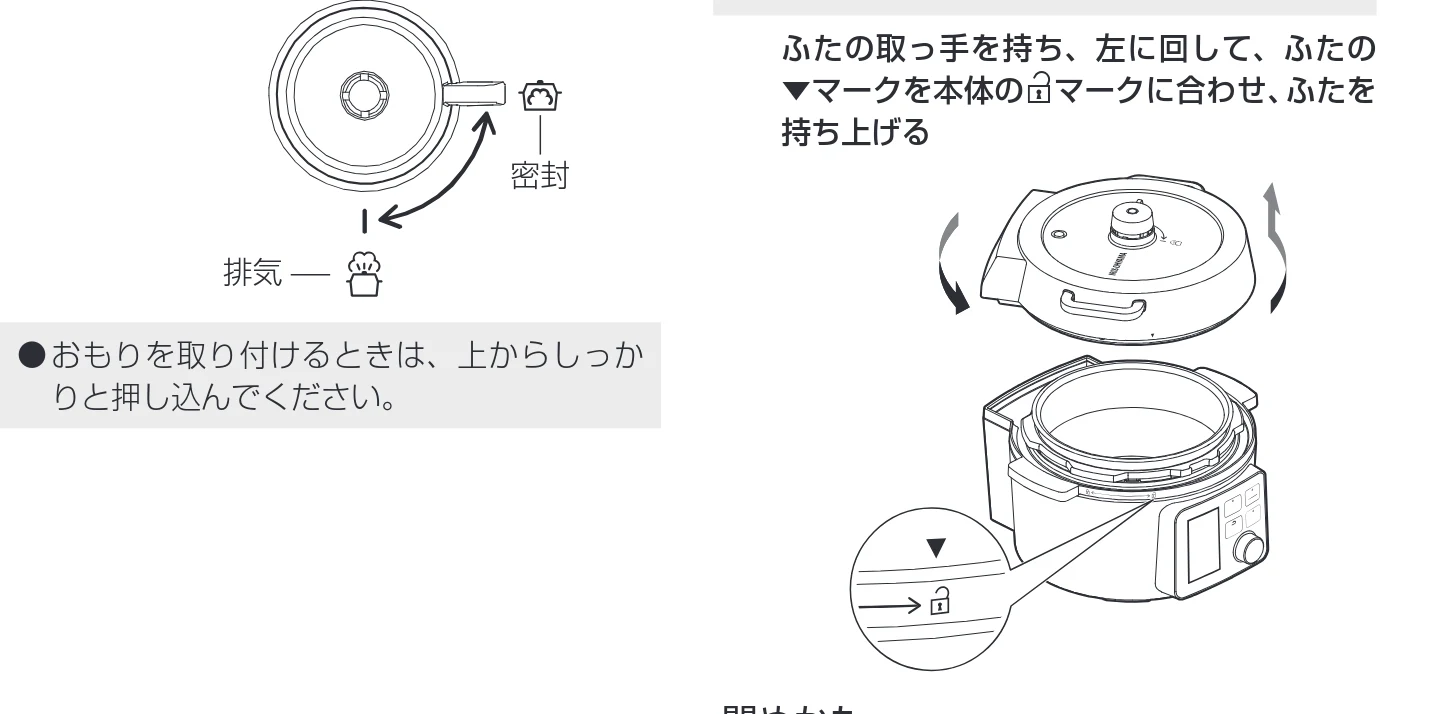 アイリスオーヤマ PMPC-MA4 取扱説明書 — おもり・ふたについて — 図版 13-1 — 13ページ