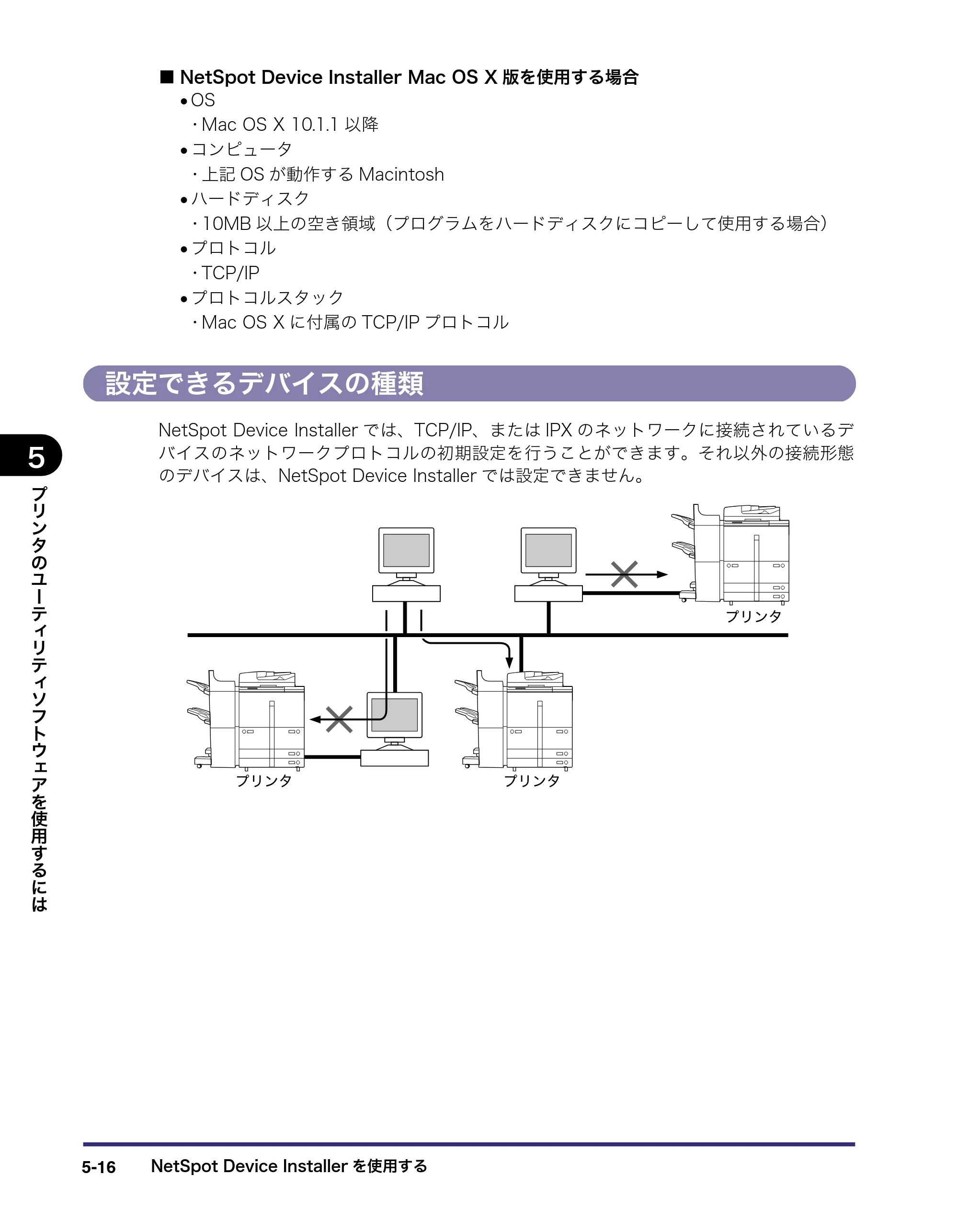 キヤノン LBP3970/3920 LIPS V ソフトウエアガイド 2007年1月25日掲載 （PDF形式／9.09Mバイト） — 設定できるデバイスの種類 — 原本ページ — 157ページ