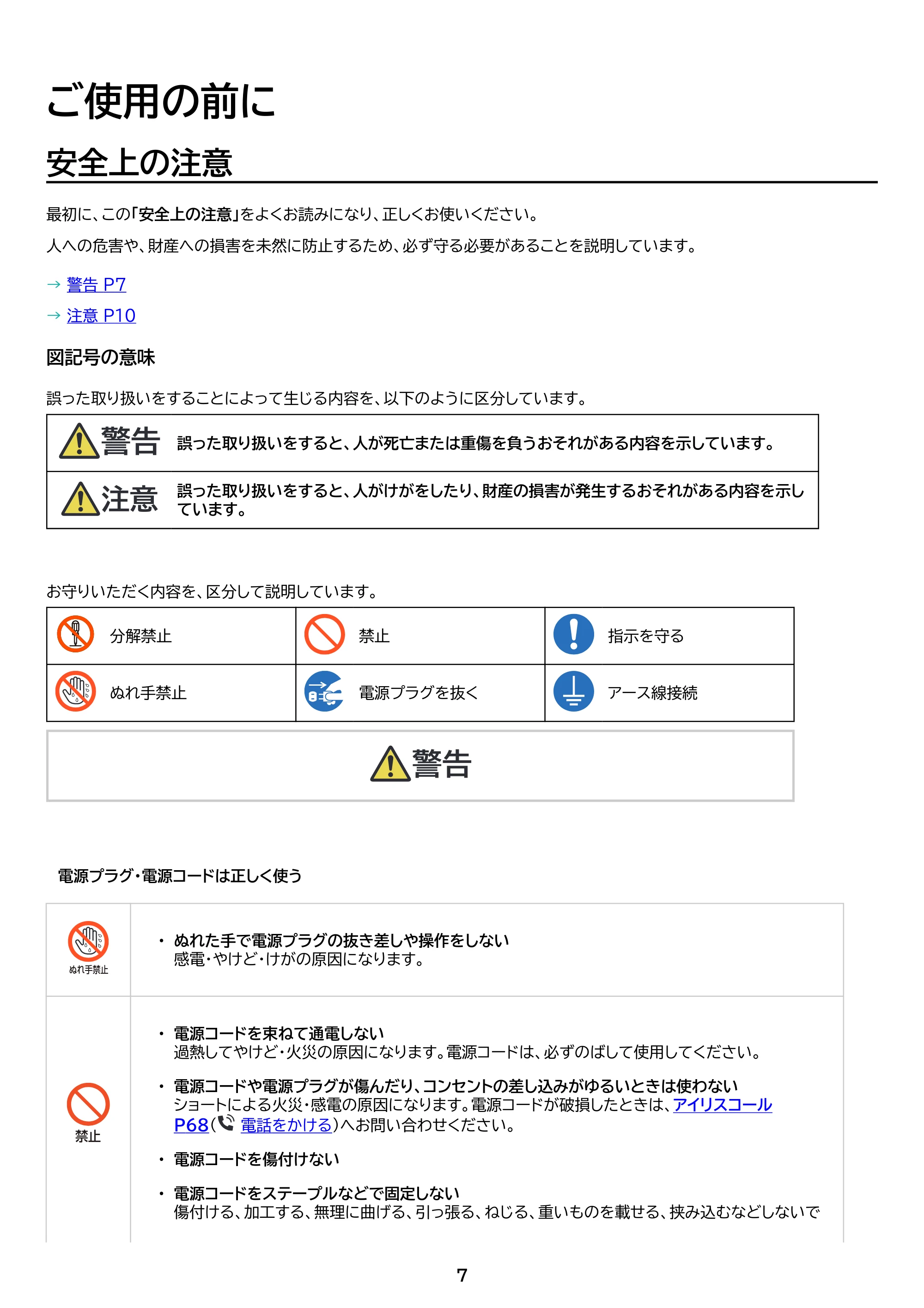 アイリスオーヤマ IPA-3525G 取扱説明書 — 原本ページ — 7ページ