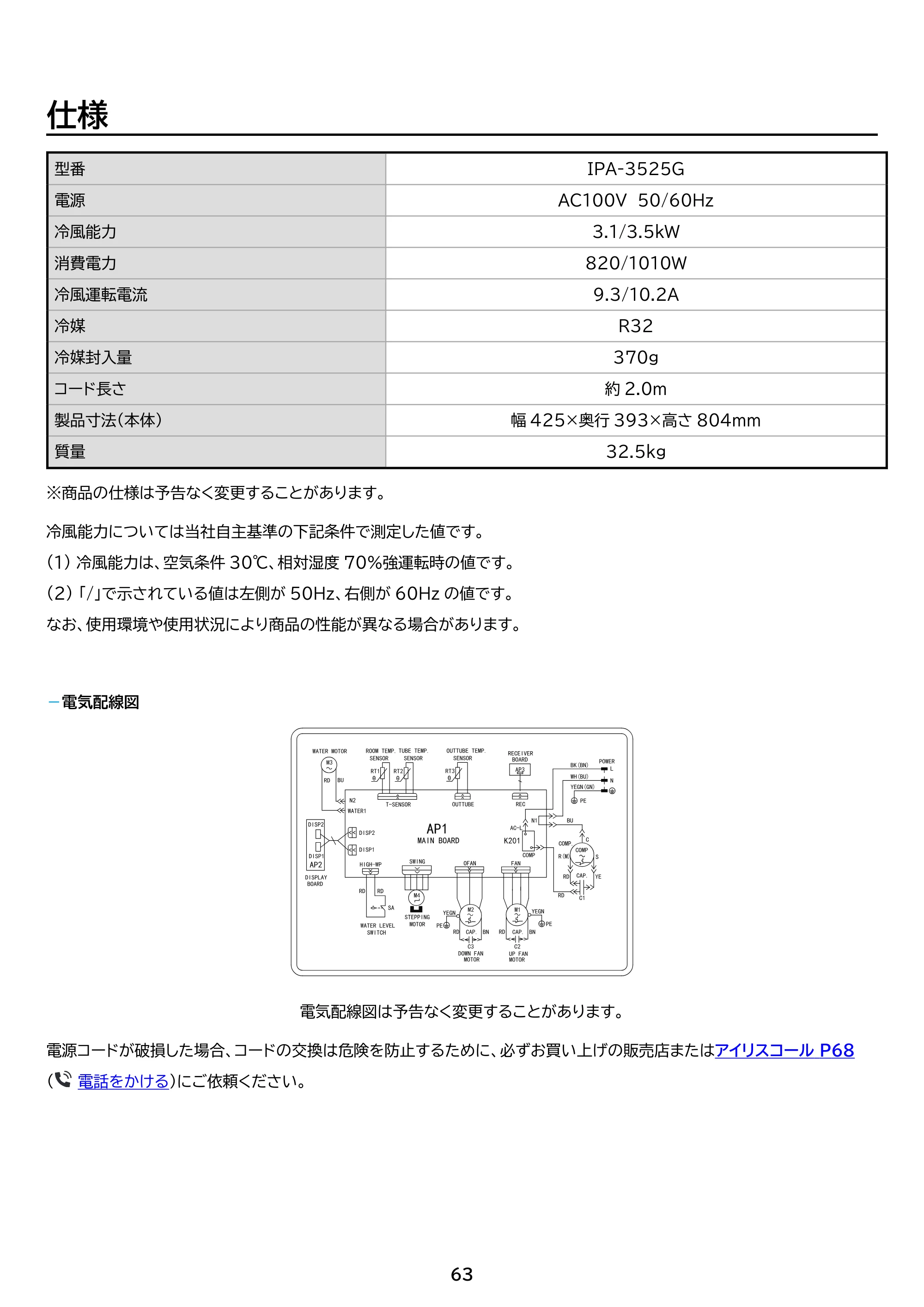 アイリスオーヤマ IPA-3525G 取扱説明書 — 原本ページ — 63ページ