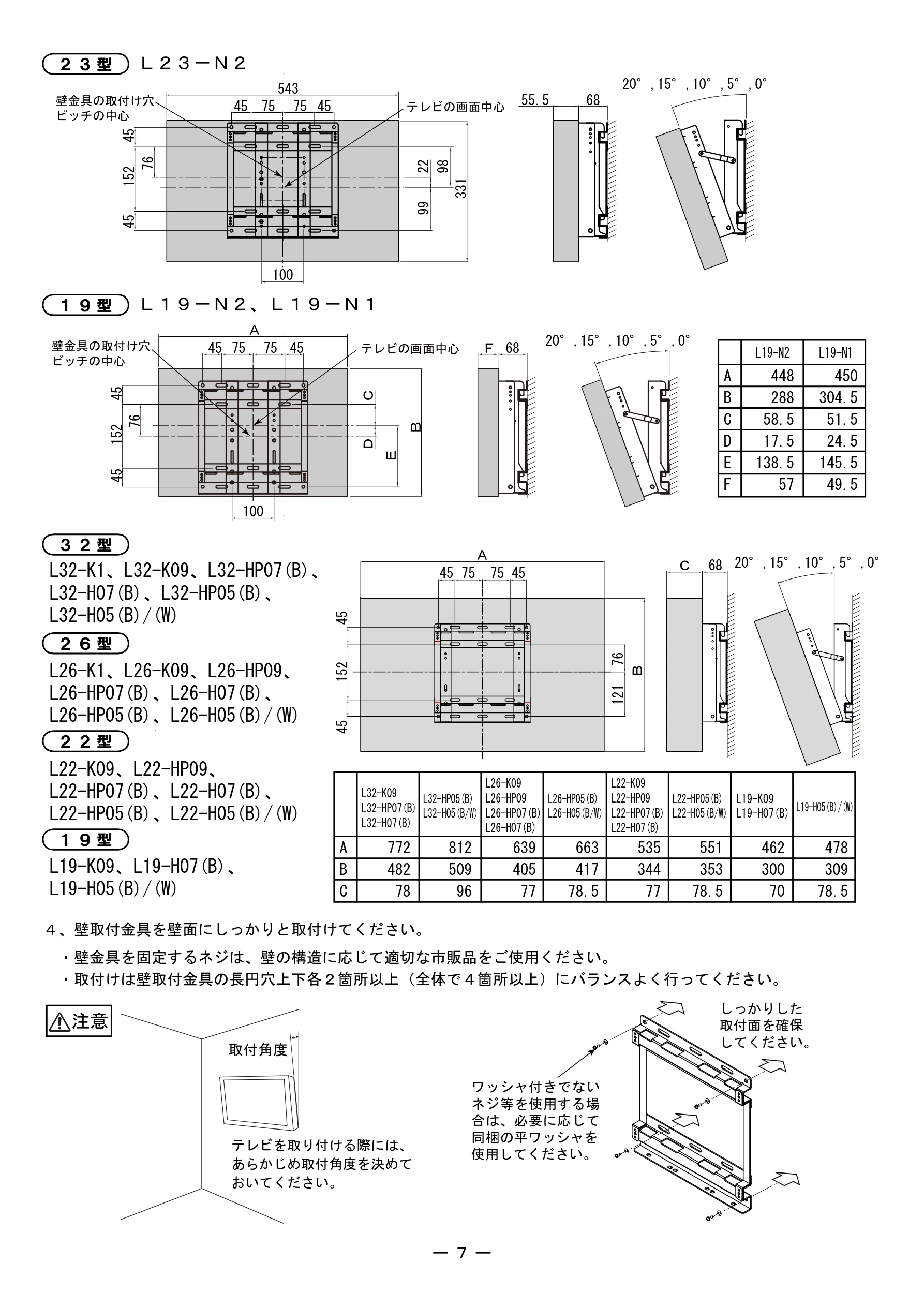 日立 TB-LKA00A4 取扱説明書 — ２３型 Ｌ２３－Ｎ２ — 図版 7-1 — 7ページ