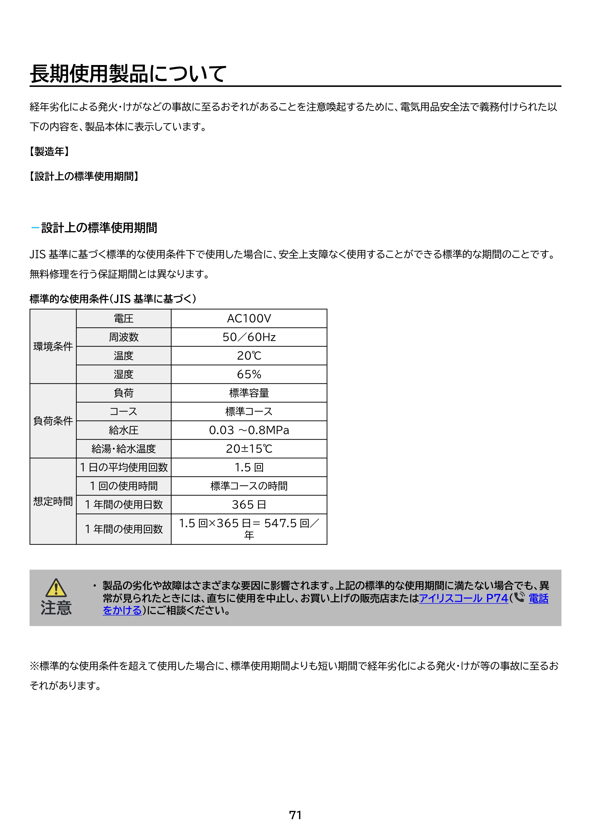 アイリスオーヤマ ITW-60B01 取扱説明書 — 原本ページ — 71ページ