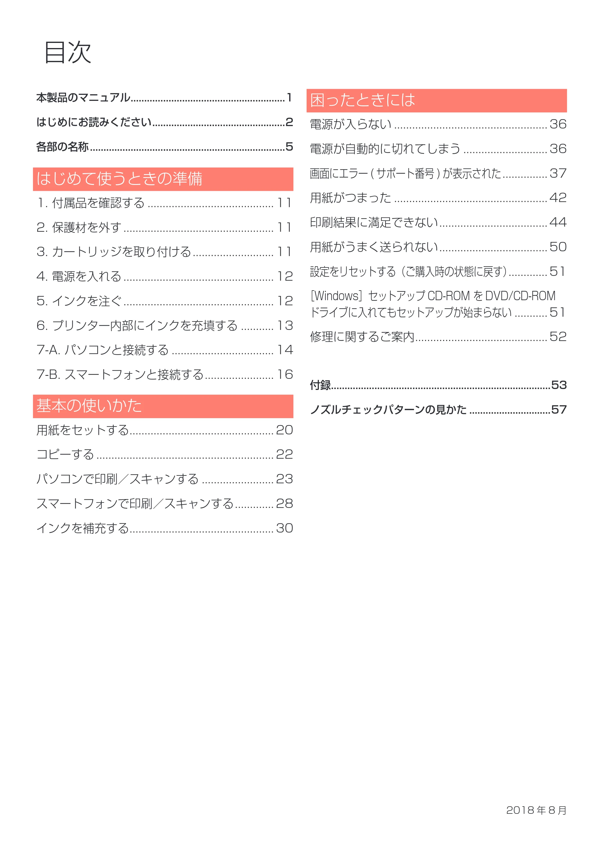 キヤノン G3310 設置・基本操作マニュアル（PDF：4.49MB） — 原本ページ — 2ページ