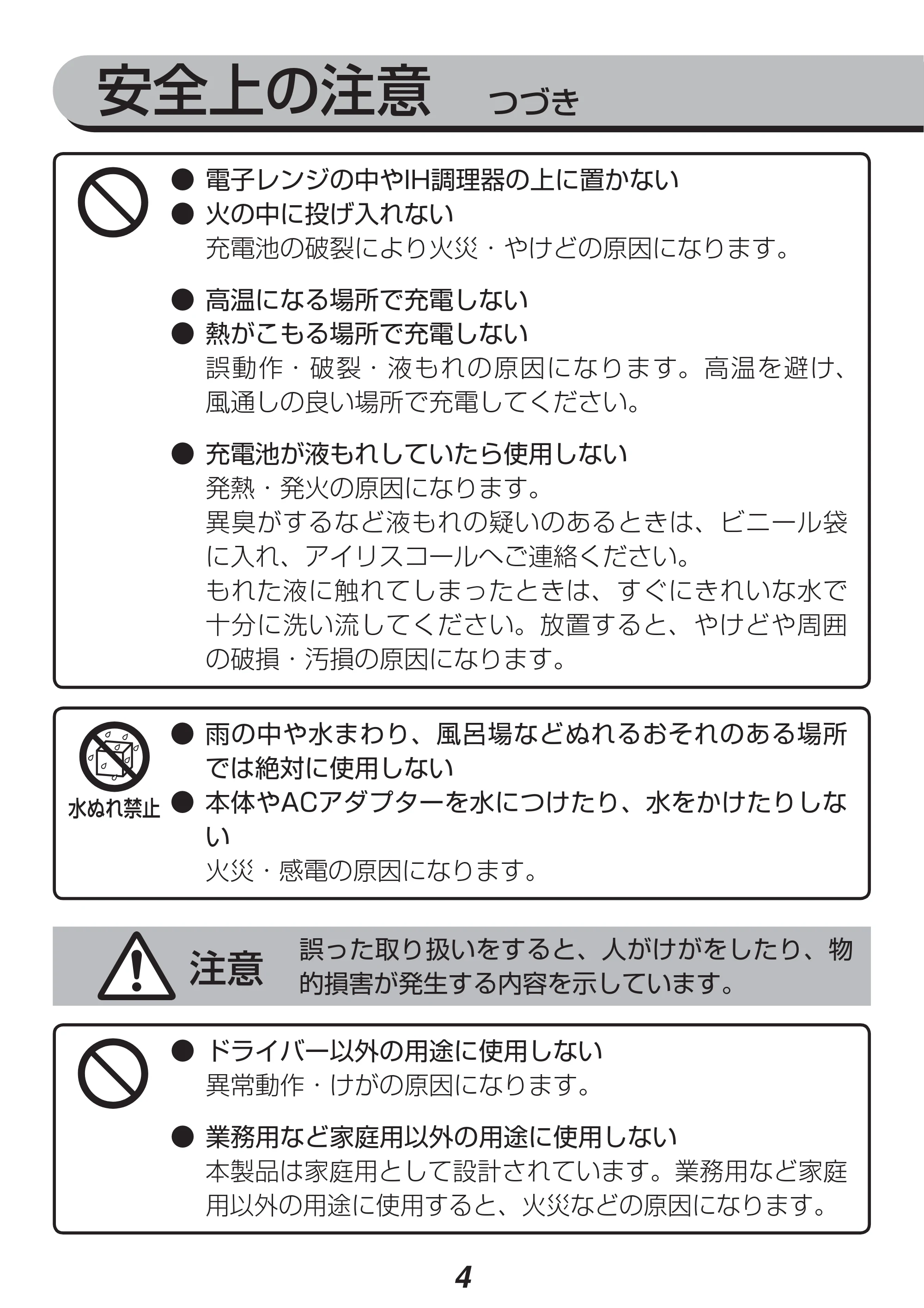 アイリスオーヤマ JDD351-W 取扱説明書 — 原本ページ — 4ページ