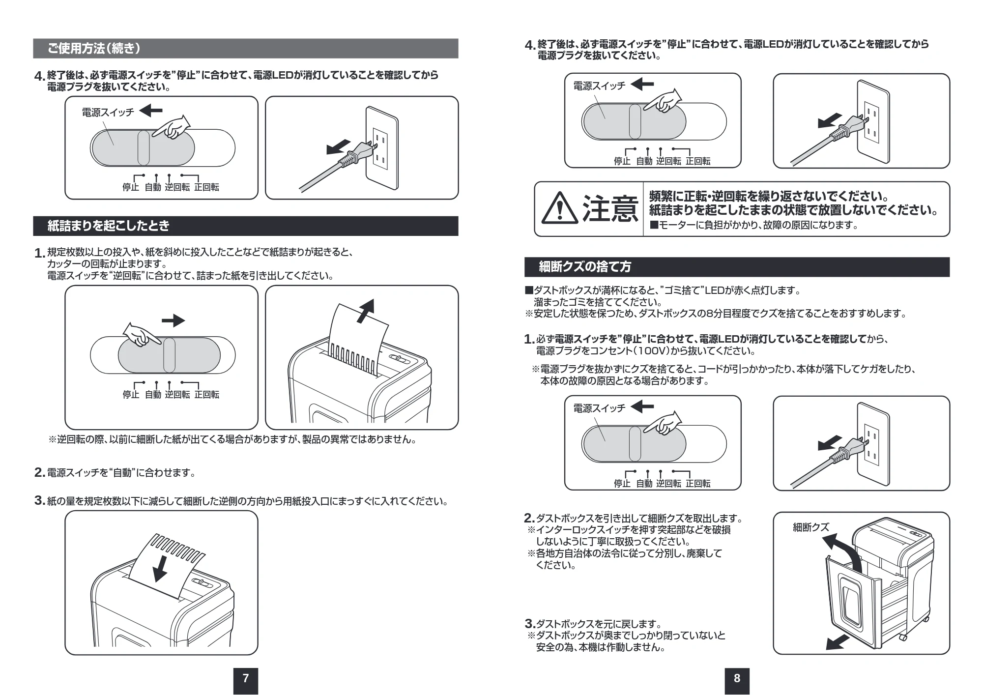 サンワサプライ 401-PSDC6018 / PSD-C6018 取扱説明書 — ■モーターに負担がかかり、故障の原因になります。 注意 — 原本ページ — 5ページ