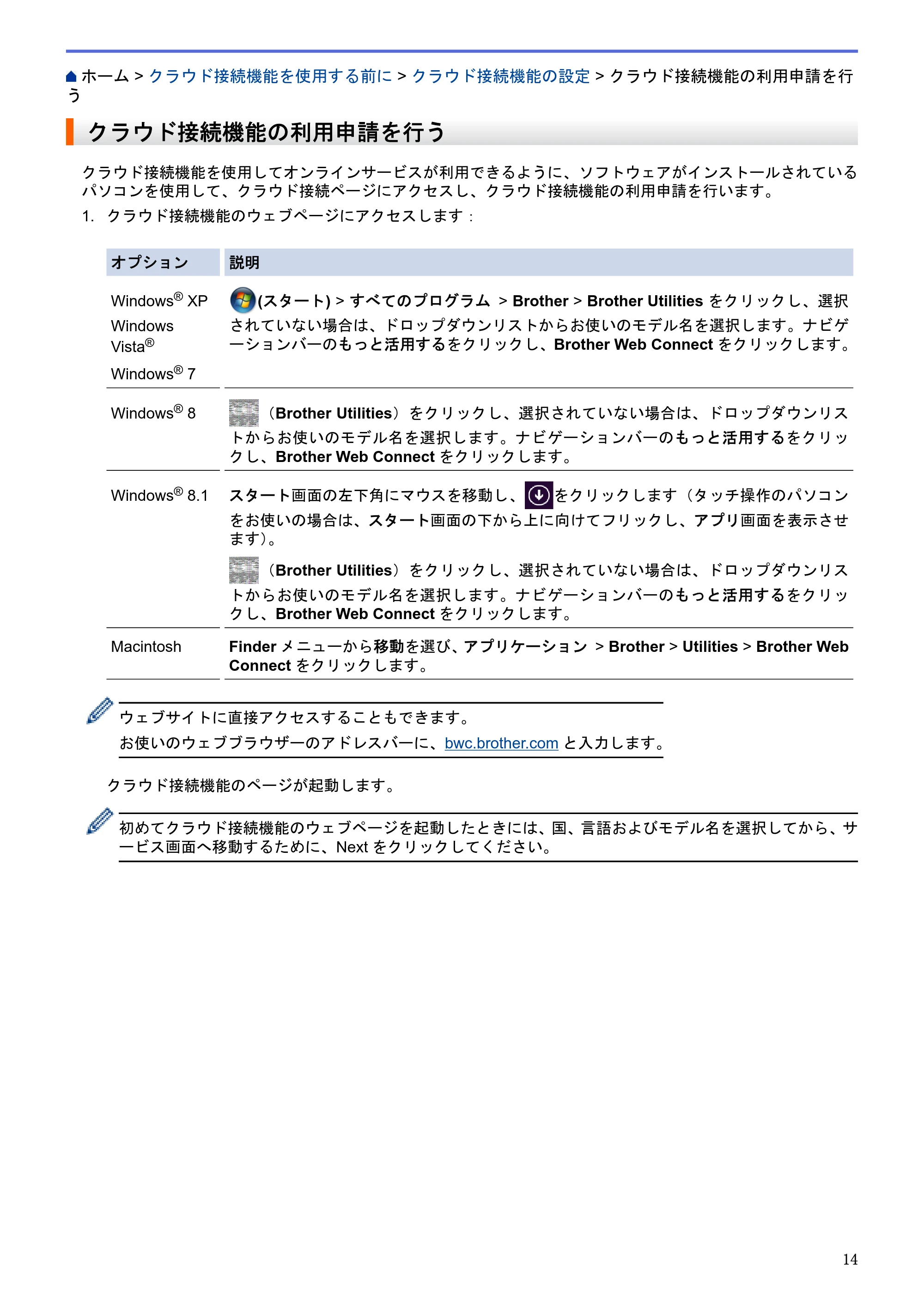 ブラザー HL-L6400DW / MFC-L6900DW / MFC-L5755DW クラウド接続ガイド — クラウド接続機能の利用申請を行う — 原本ページ — 18ページ