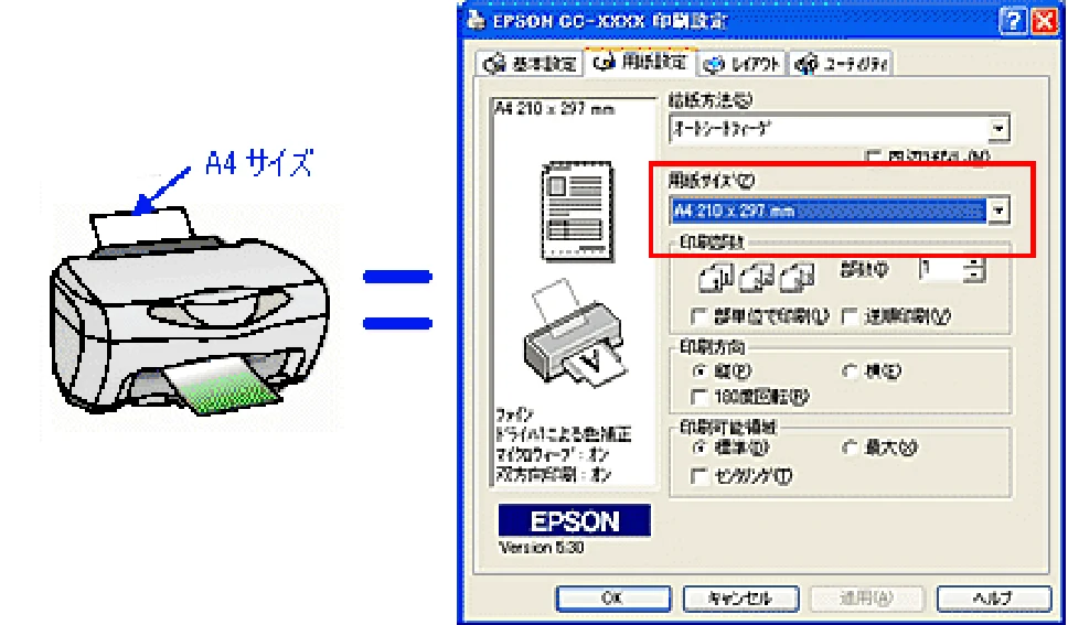 エプソン CC-570L CC-570L ユーザーズガイド (Windows版) — 印刷位置/サイズが正しくない — 図版 78-2 — 78ページ