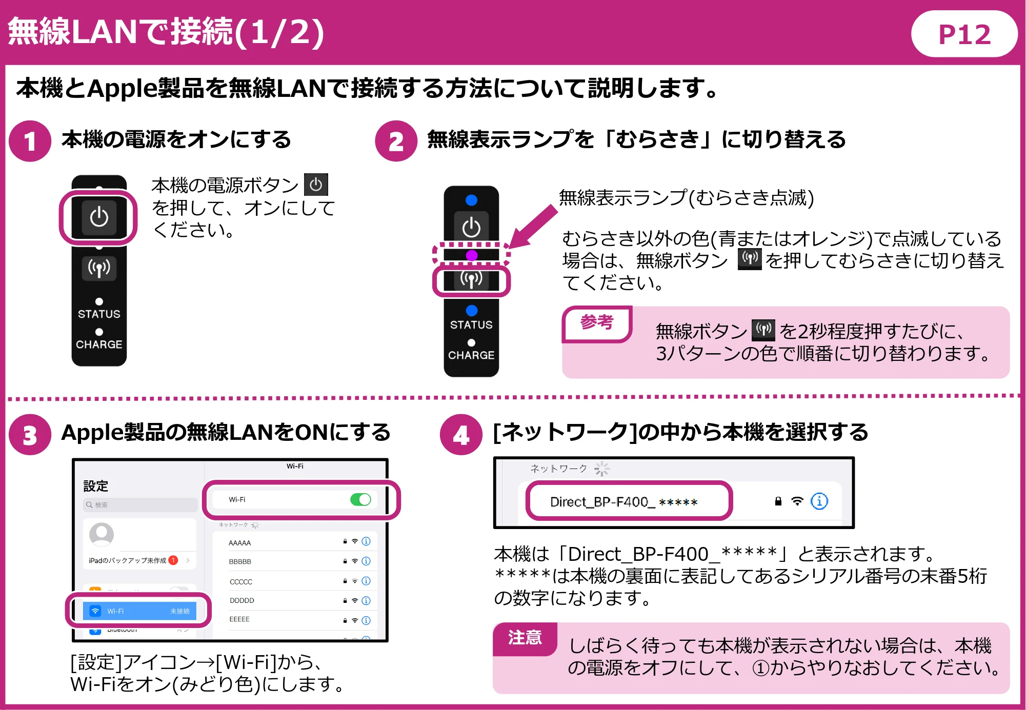 キヤノン BP-F400 かんたんスタートガイド 2022年4月7日掲載(PDF:1.80MB) — 原本ページ — 13ページ