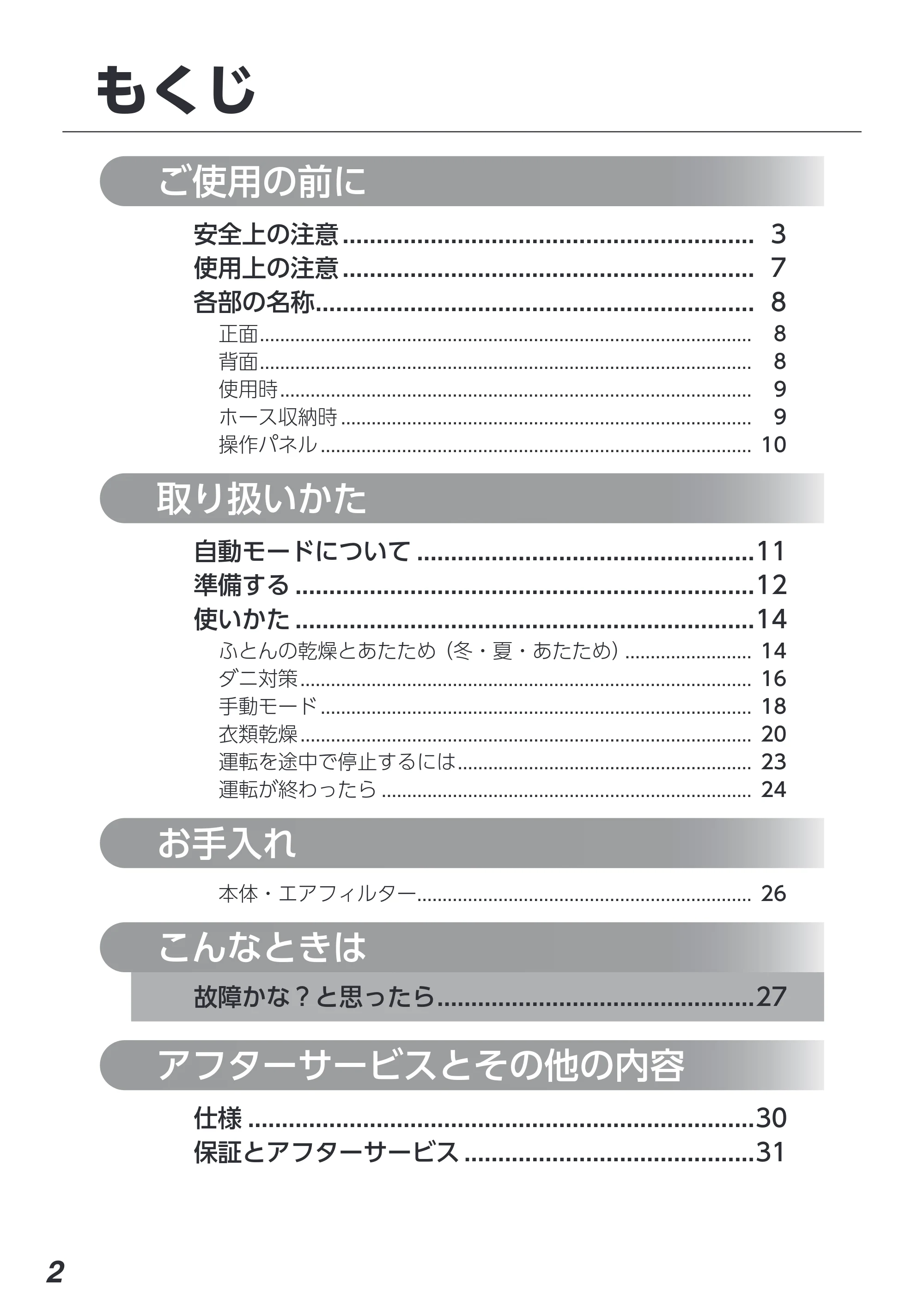 アイリスオーヤマ FK-D2 取扱説明書 — 原本ページ — 2ページ