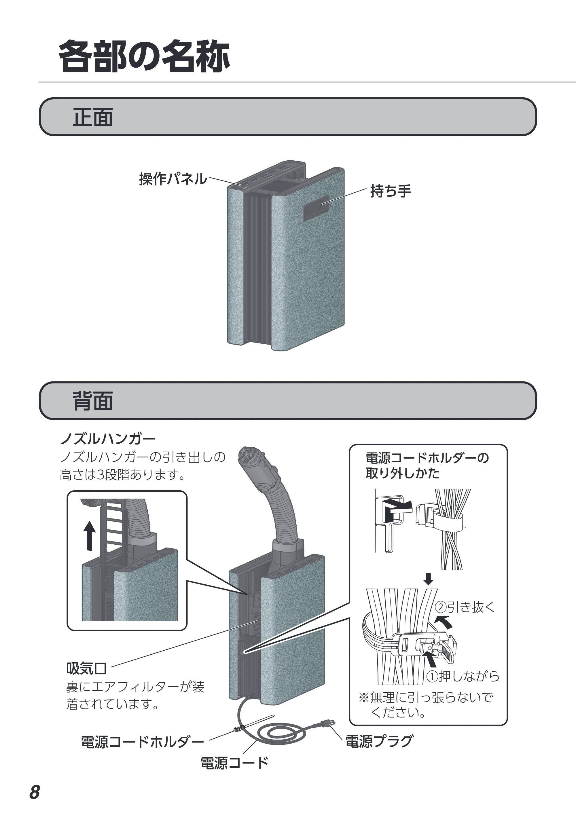 アイリスオーヤマ FK-D2 取扱説明書 — 原本ページ — 8ページ