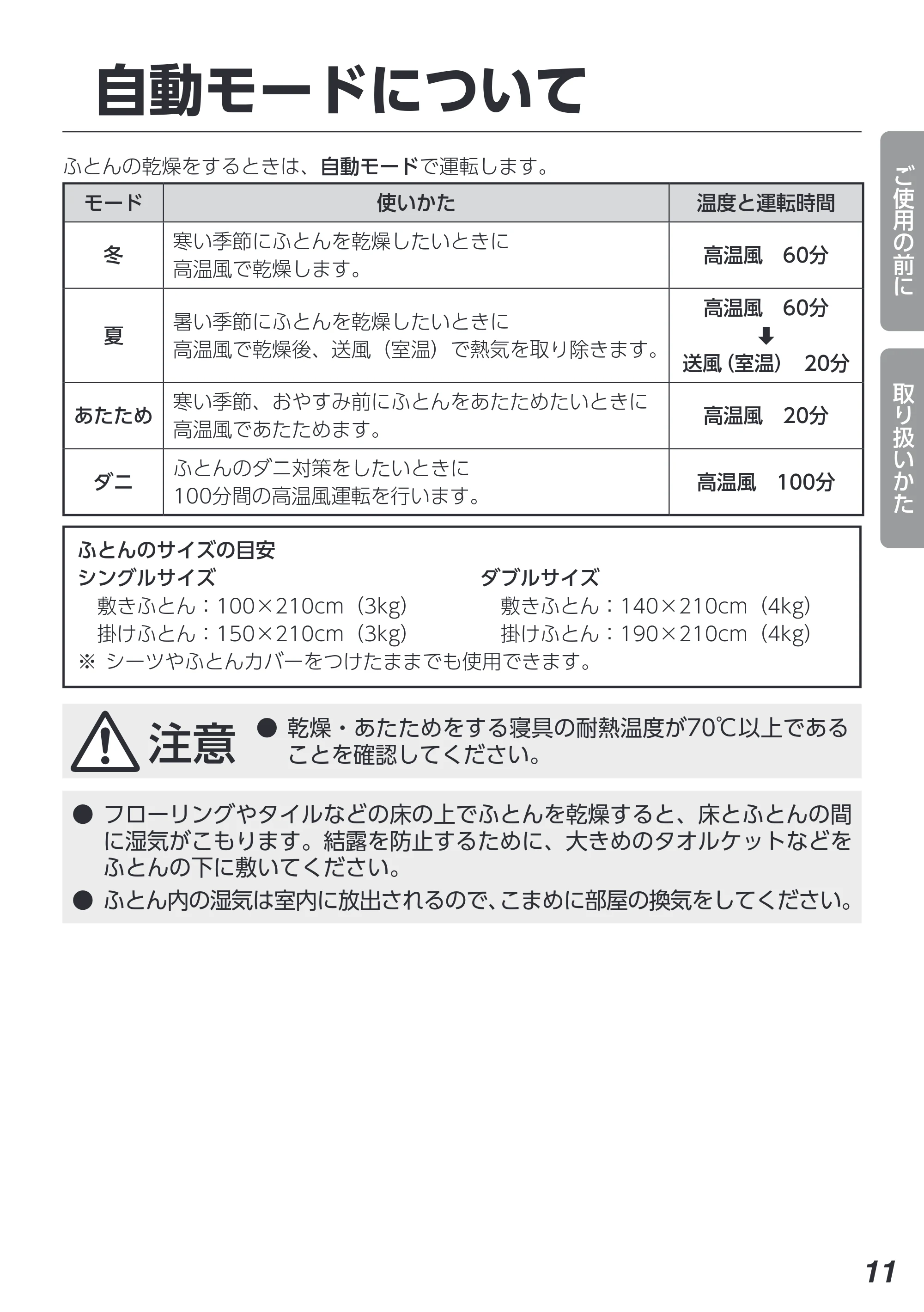 アイリスオーヤマ FK-D2 取扱説明書 — 原本ページ — 11ページ