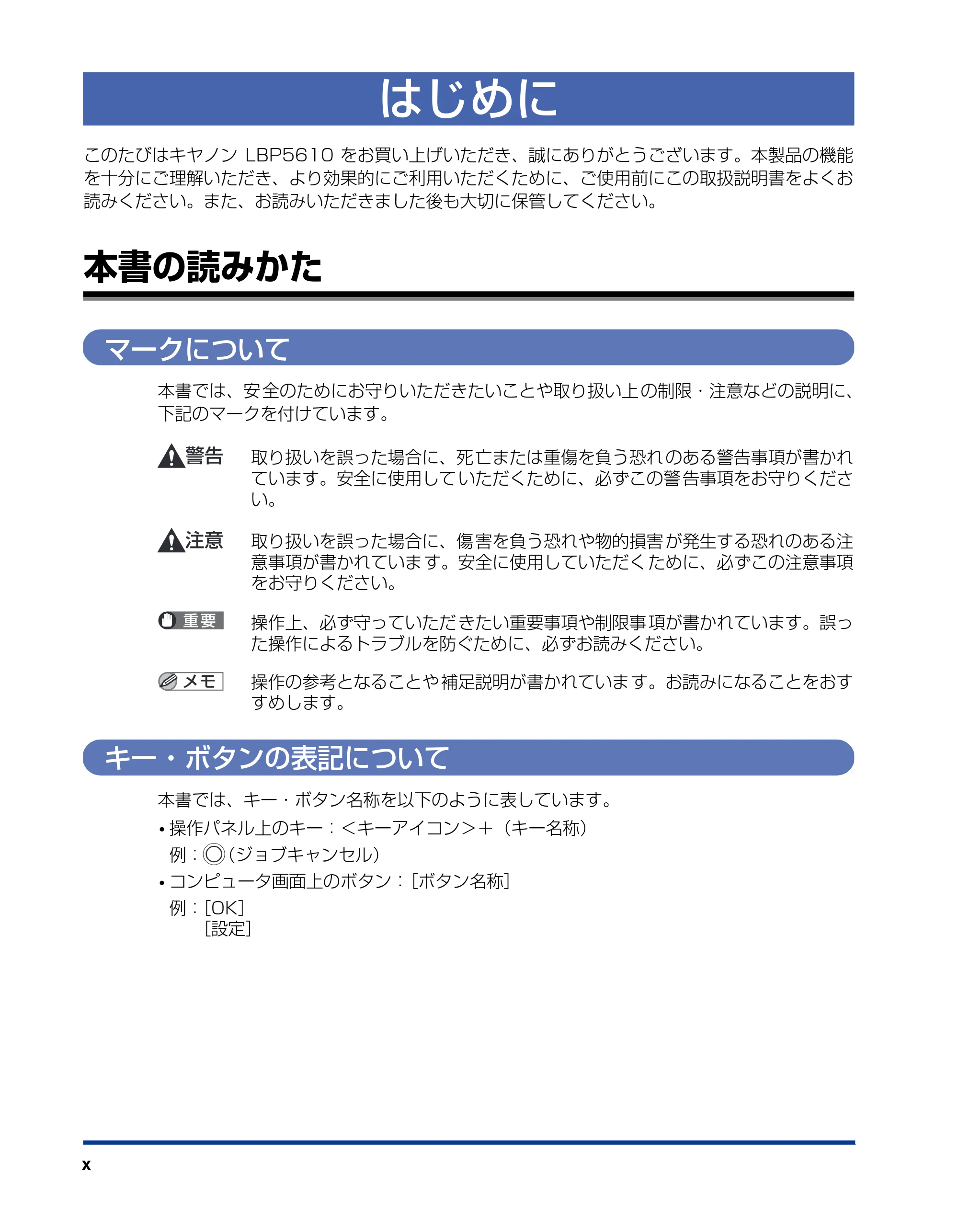 キヤノン LBP5610 ユーザーズガイド 2011年10月27日掲載(PDF:23.2MB) — はじめに — 原本ページ — 12ページ