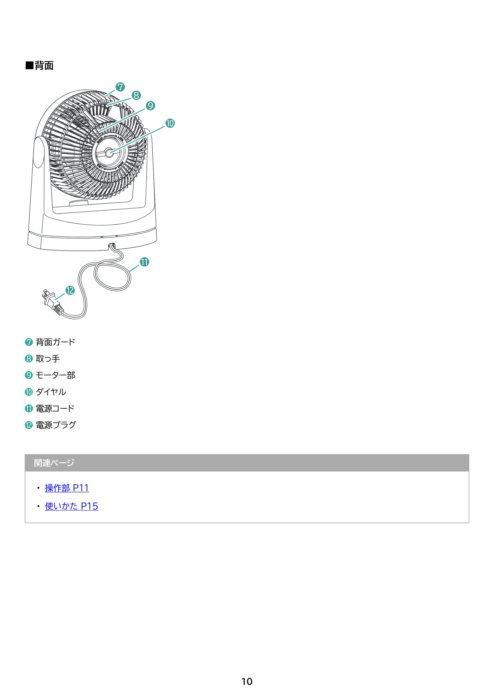 アイリスオーヤマ KCF-HD15EC 取扱説明書 — 原本ページ — 10ページ