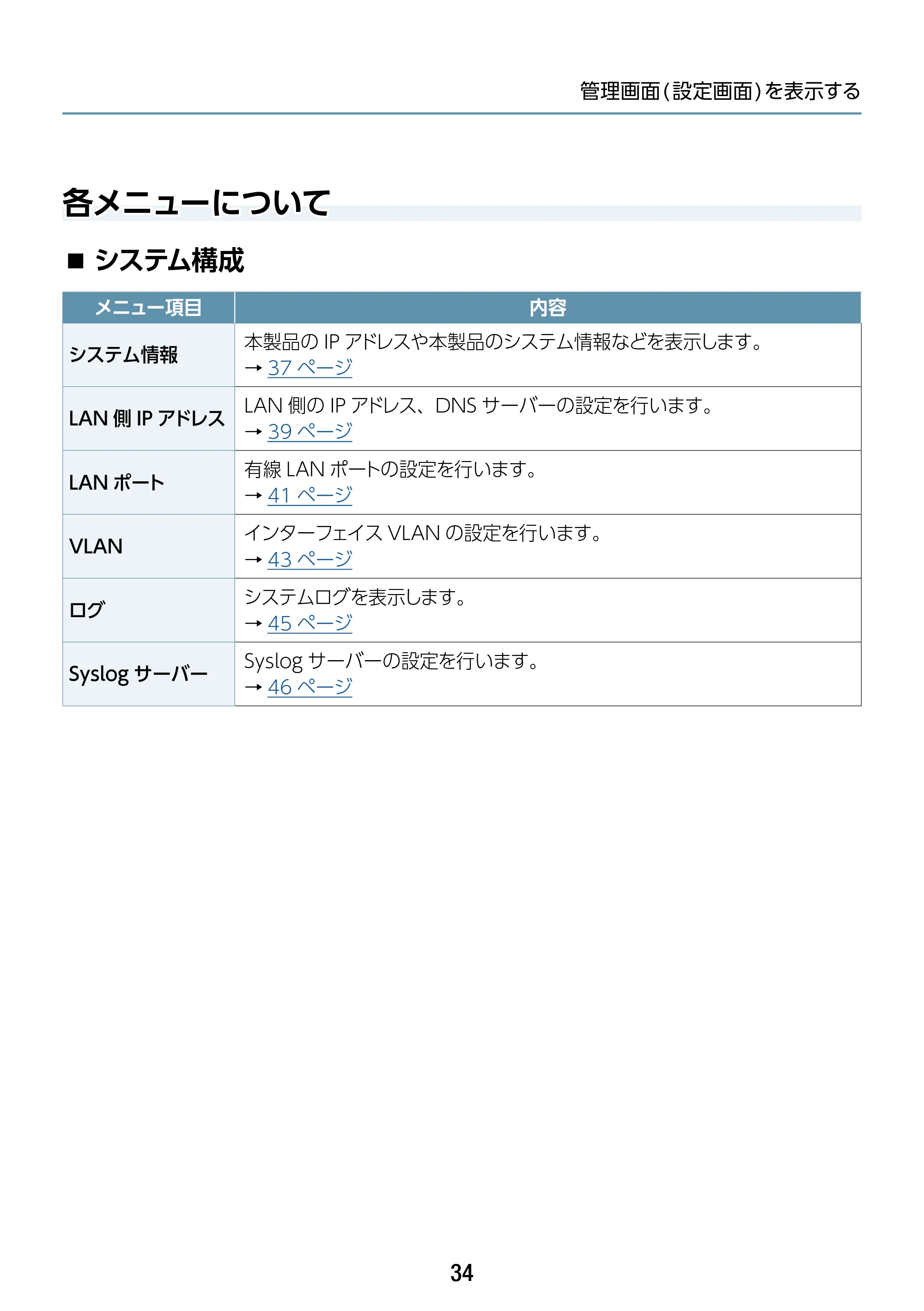 エレコム WAB-S1775 2.ユーザーズマニュアル — 各メニューについて — 原本ページ — 34ページ