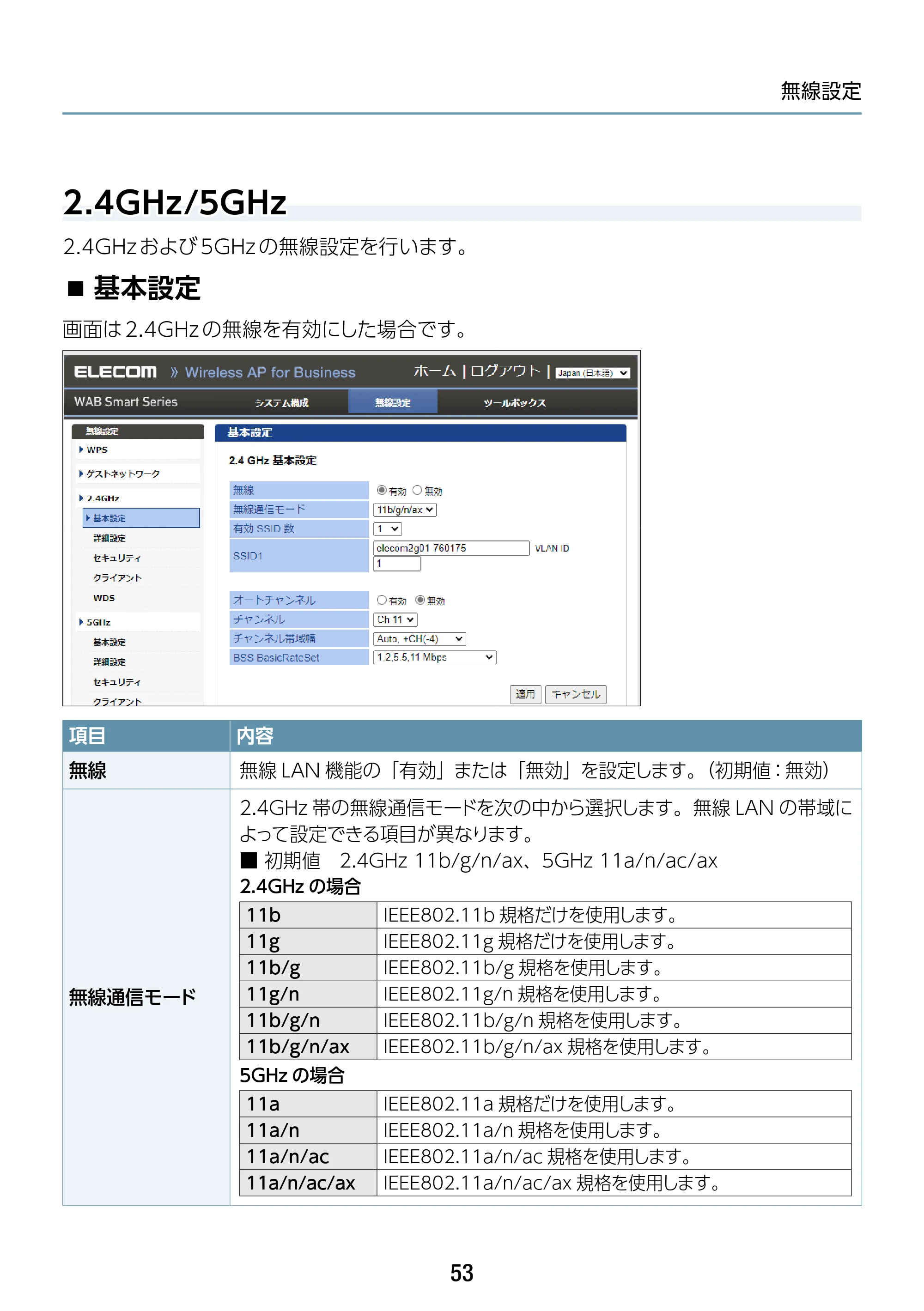 エレコム WAB-S1775 2.ユーザーズマニュアル — 2.4GHz/5GHz — 原本ページ — 53ページ