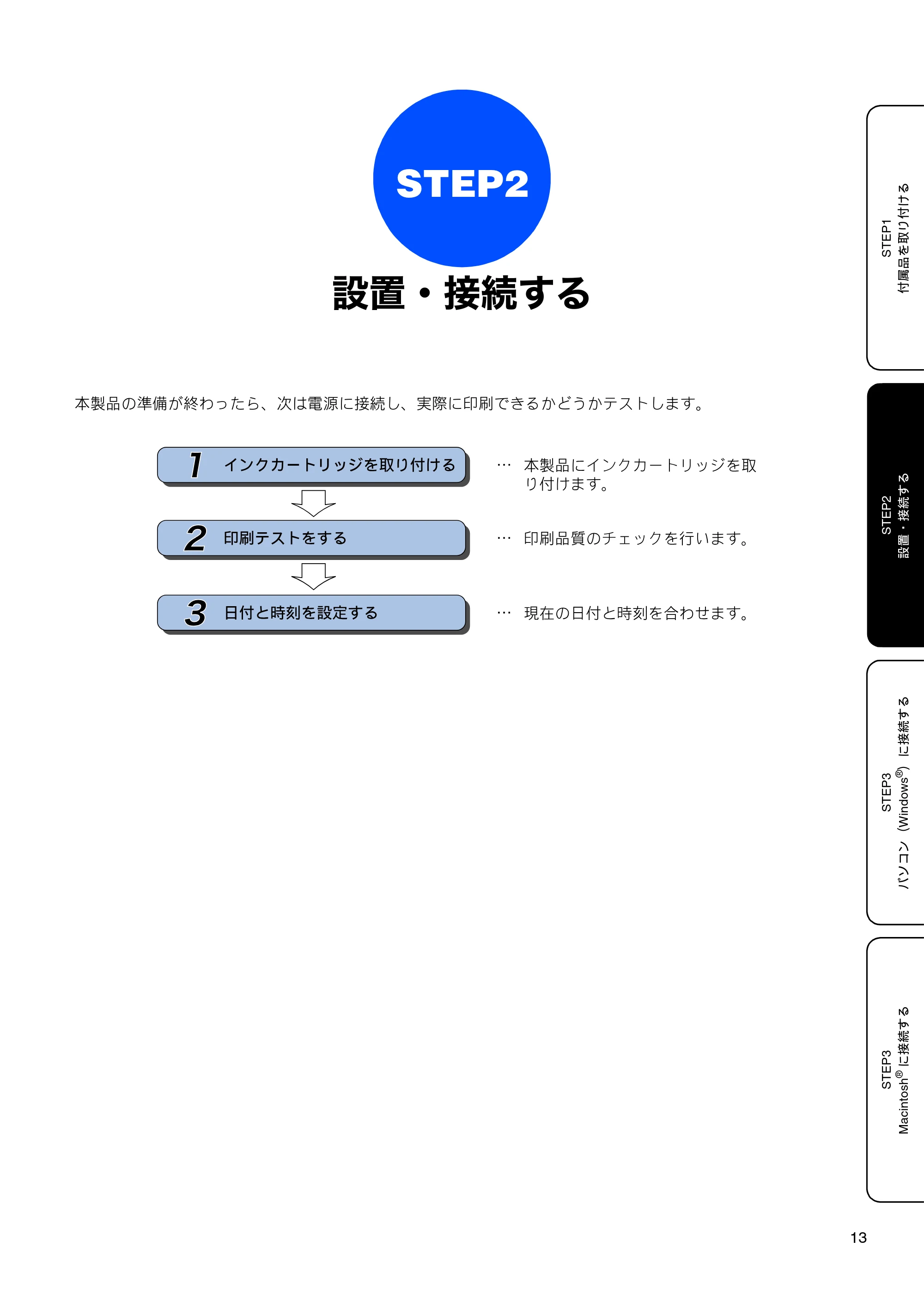 ブラザー DCP-155C かんたん設置ガイド — STEP2 設置・接続する — 原本ページ — 15ページ