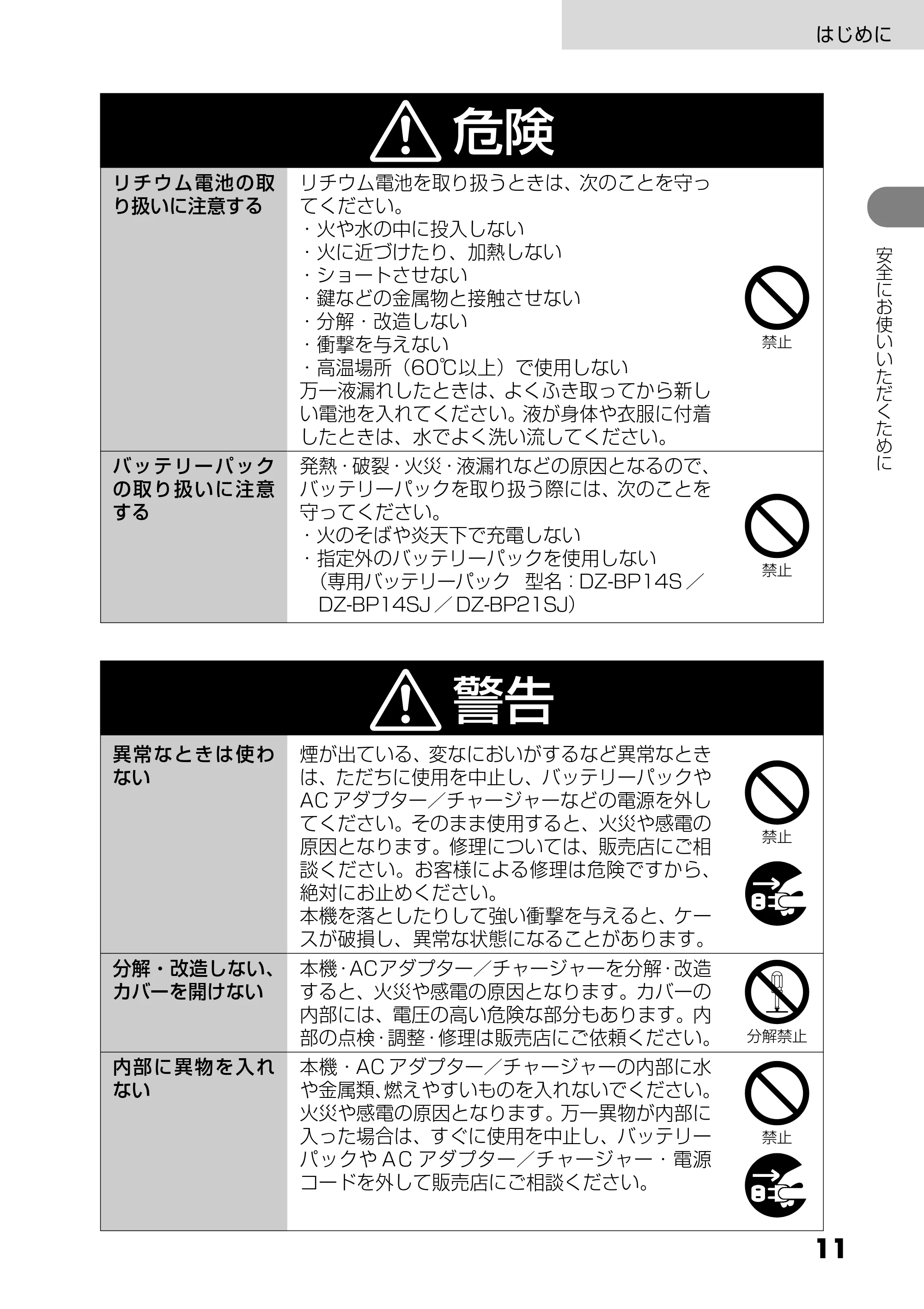 日立 DZ-HS303 取扱説明書 — 原本ページ — 11ページ