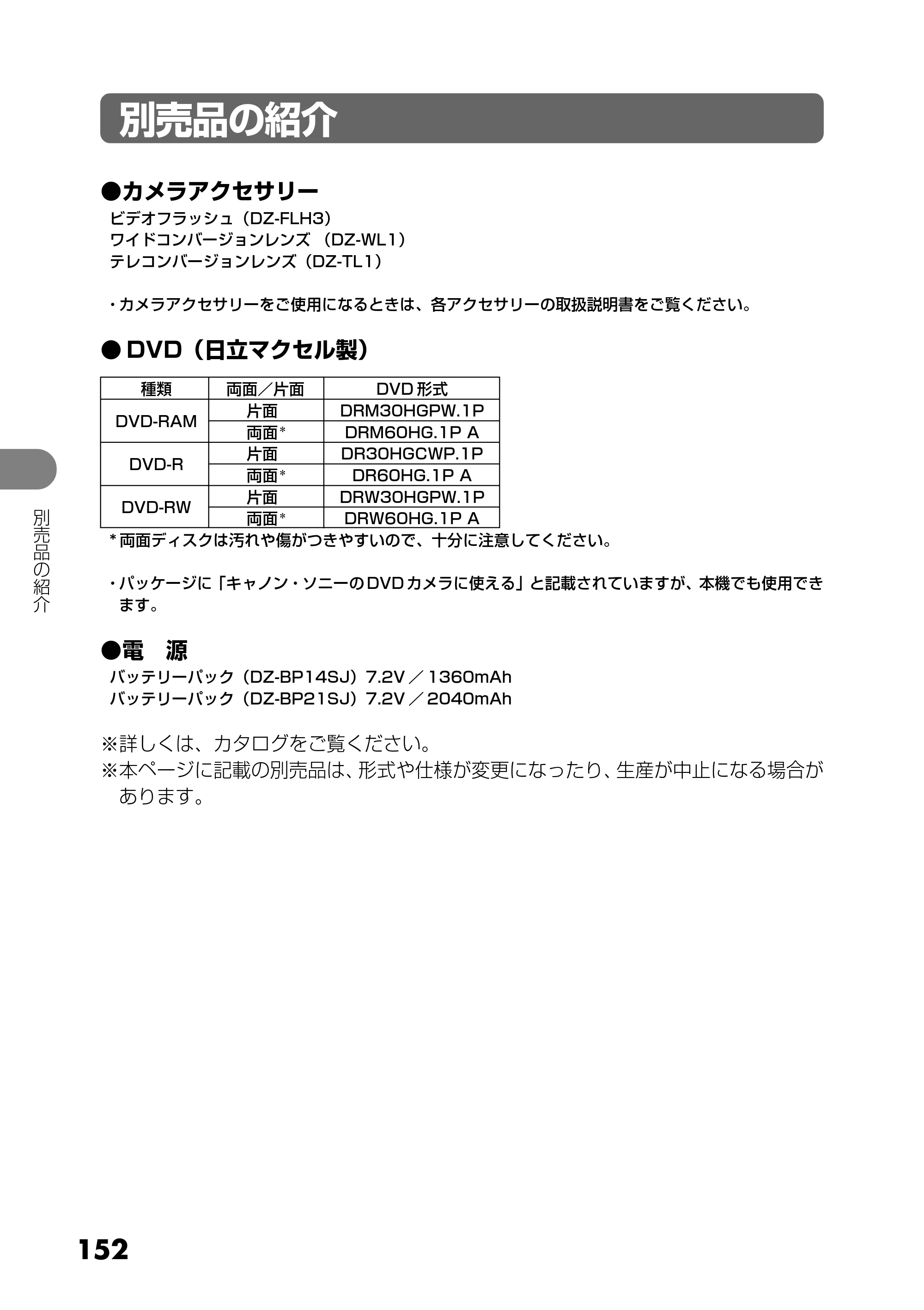 日立 DZ-HS303 取扱説明書 — その他 — 原本ページ — 152ページ