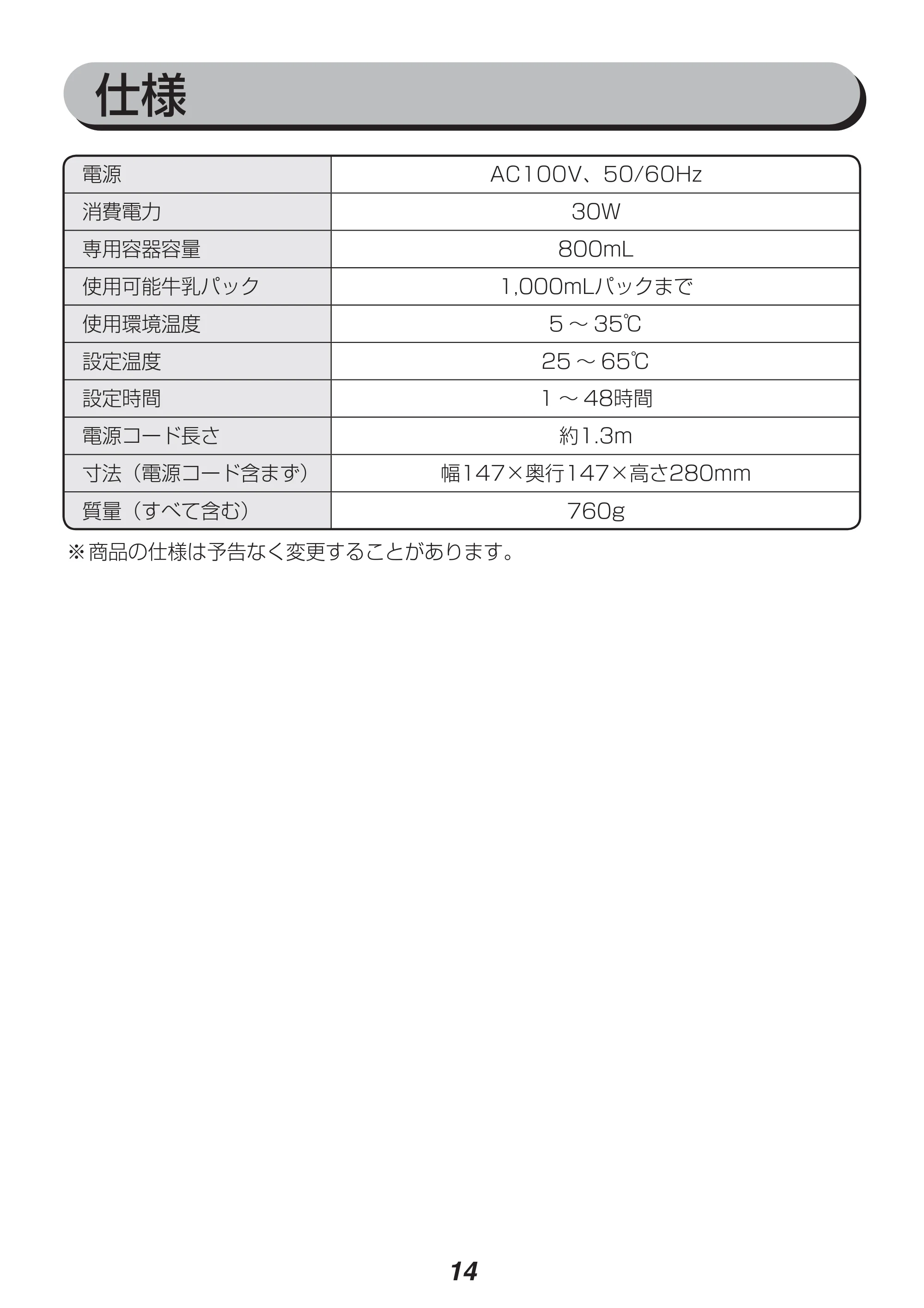 アイリスオーヤマ IYM-012 取扱説明書 — 原本ページ — 14ページ