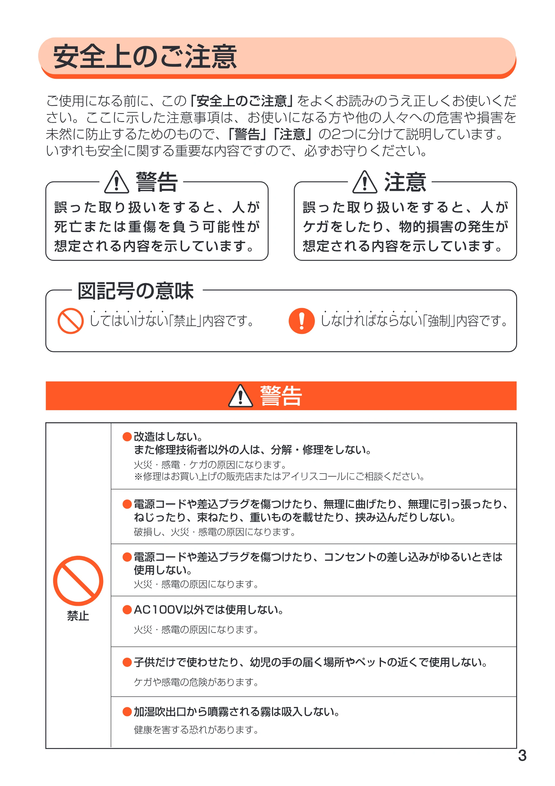 アイリスオーヤマ UHM-400U 取扱説明書 — 3 — 図版 4-1 — 4ページ