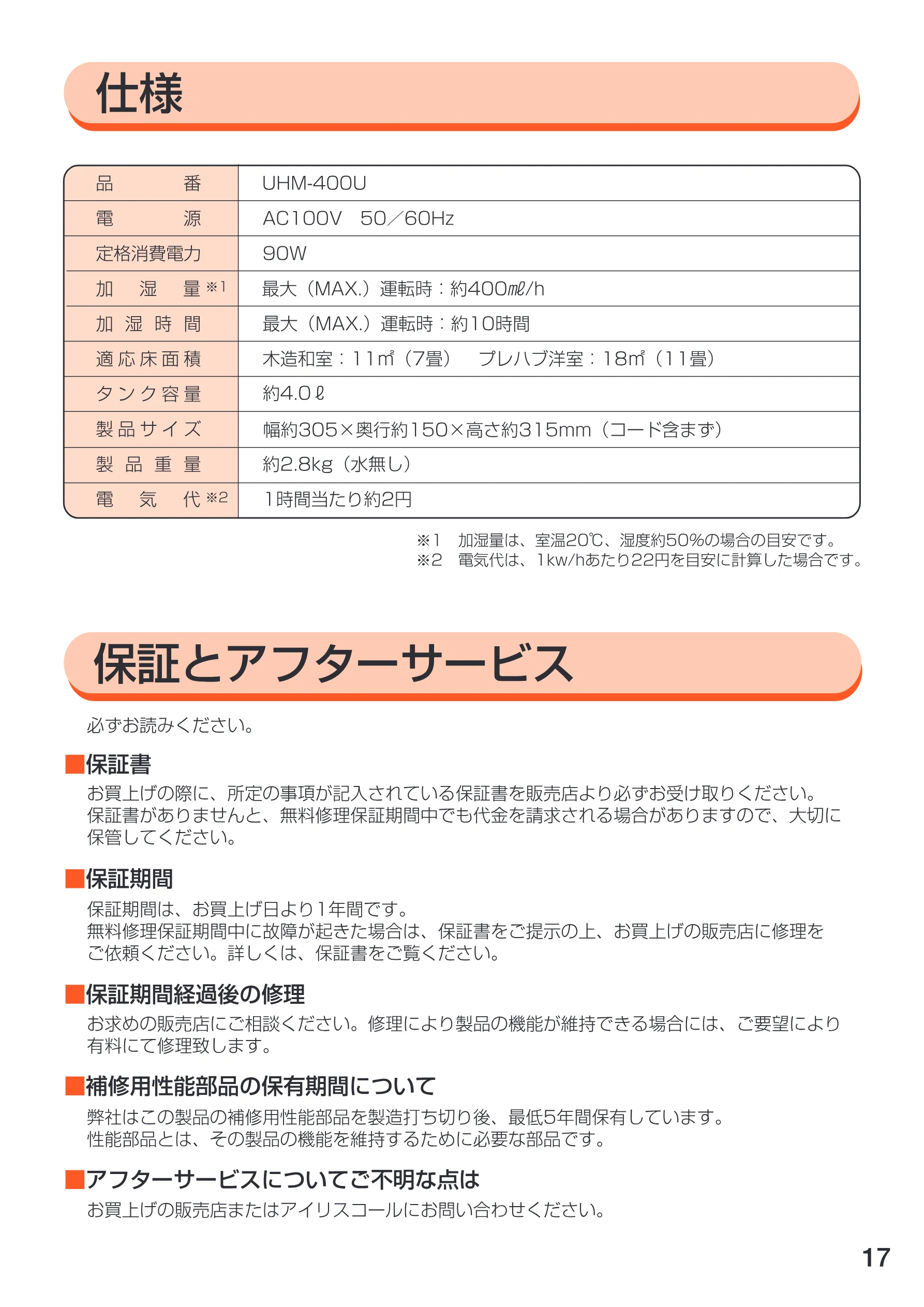 アイリスオーヤマ UHM-400U 取扱説明書 — 17 — 図版 18-1 — 18ページ