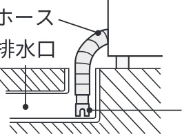 日立 BD-SVX120PL / BD-SVX120PR / BD-STX130PL 据付説明書 — 排水ホースを排水口に差し込む — 図版 17-2 — 17ページ