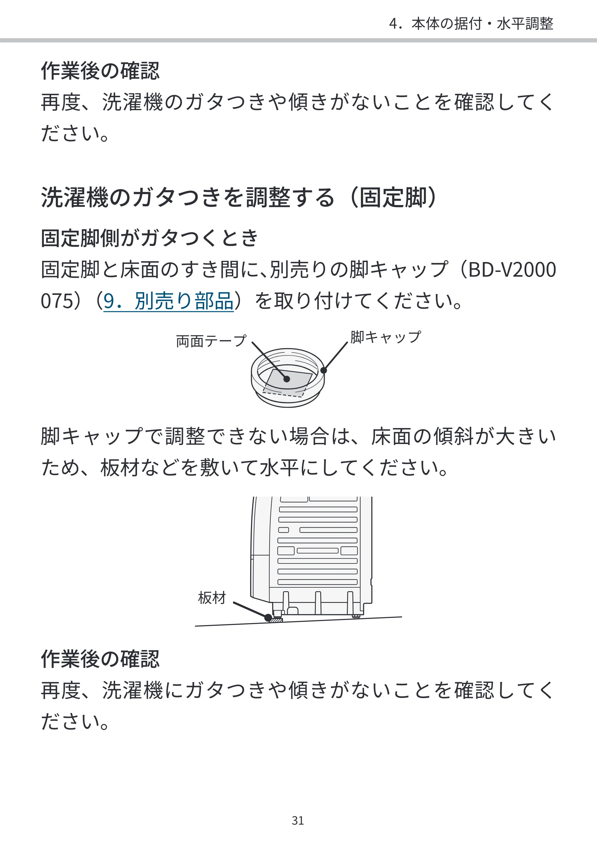 日立 BD-SVX120PL / BD-SVX120PR / BD-STX130PL 据付説明書 — 原本ページ — 31ページ