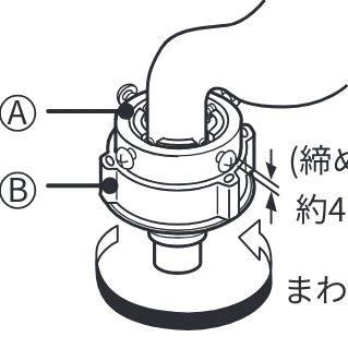 日立 BD-SVX120PL / BD-SVX120PR / BD-STX130PL 据付説明書 — 5 つぎてⒷを矢印方向に回し、つぎてⒶとⒷのすき間 — 図版 39-1 — 39ページ