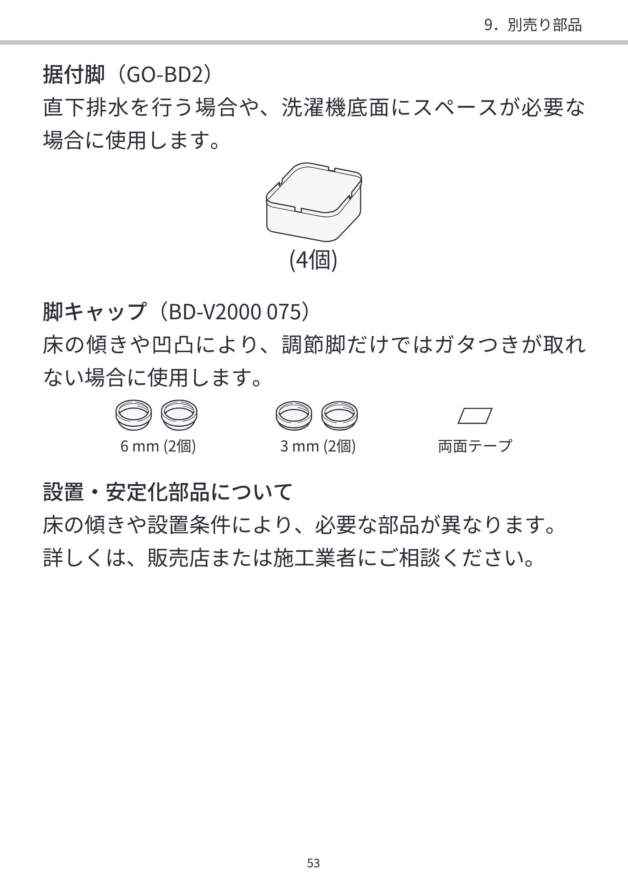 日立 BD-SVX120PL / BD-SVX120PR / BD-STX130PL 据付説明書 — 原本ページ — 53ページ