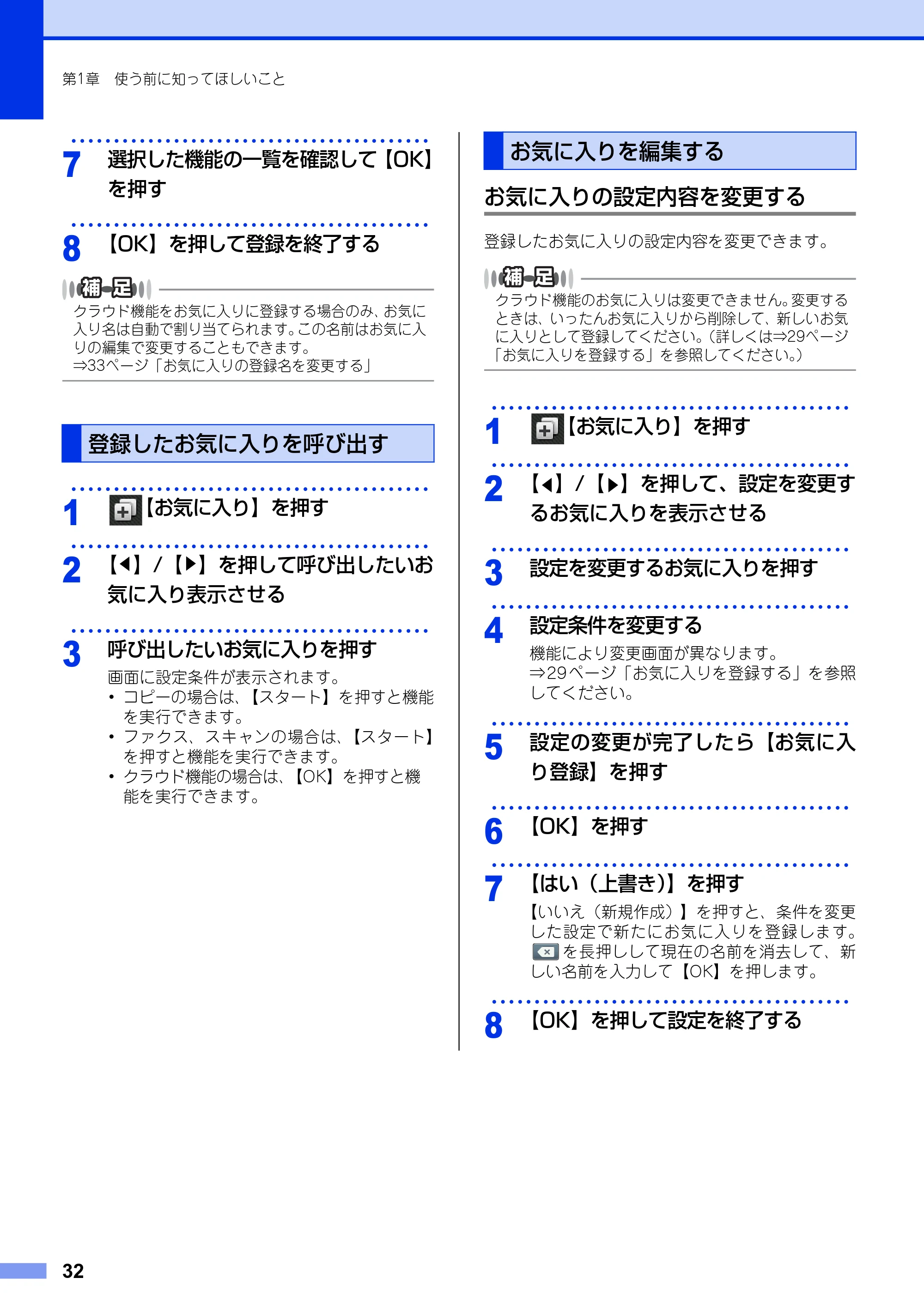 ブラザー MFC-L2720DN / MFC-L2740DW ユーザーズガイド ～基本編～ — 登録したお気に入りを呼び出す — 原本ページ — 32ページ