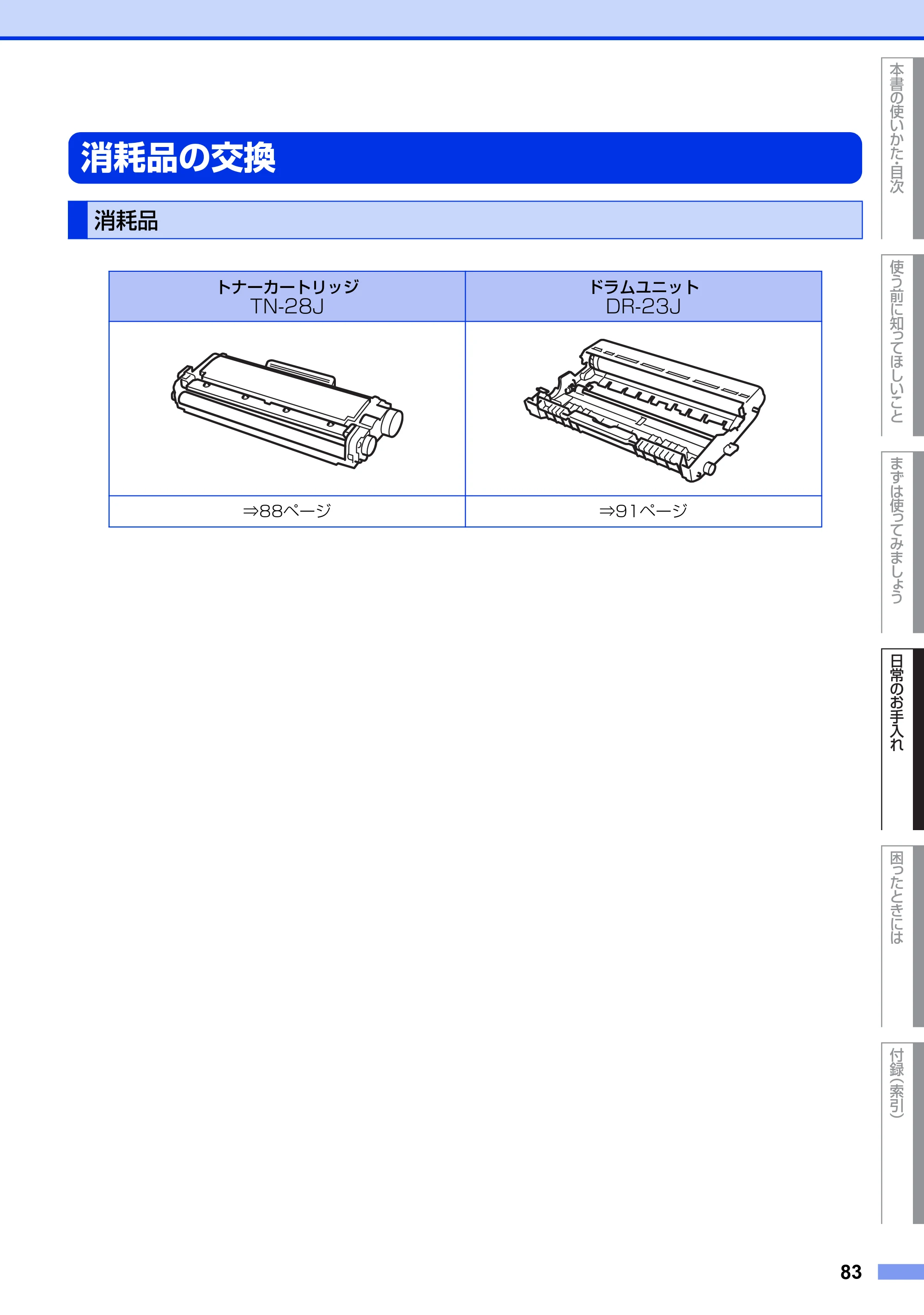 ブラザー MFC-L2720DN / MFC-L2740DW ユーザーズガイド ～基本編～ — 消耗品の交換 — 原本ページ — 83ページ