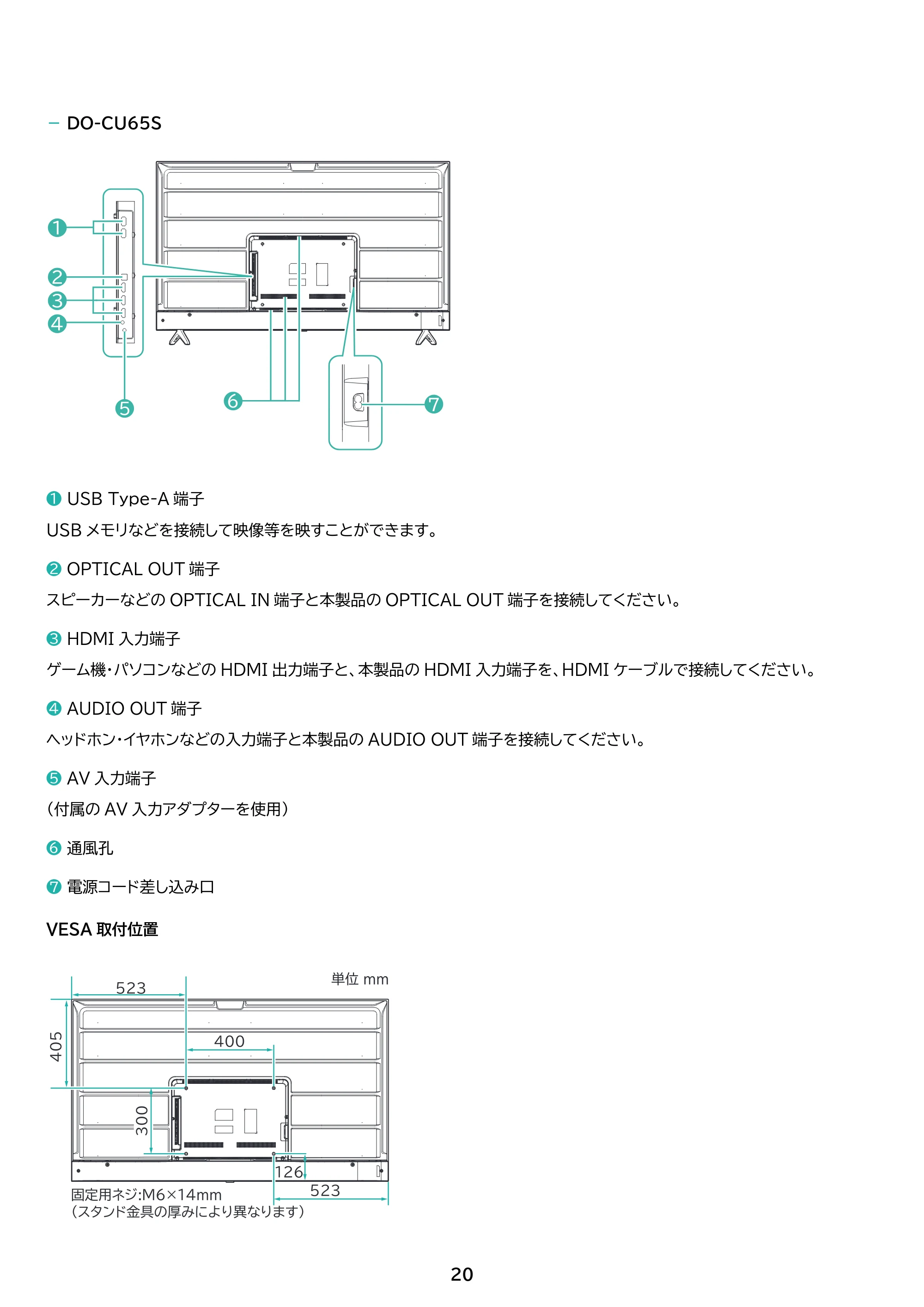 アイリスオーヤマ DO-CU65S 取扱説明書 — 原本ページ — 20ページ