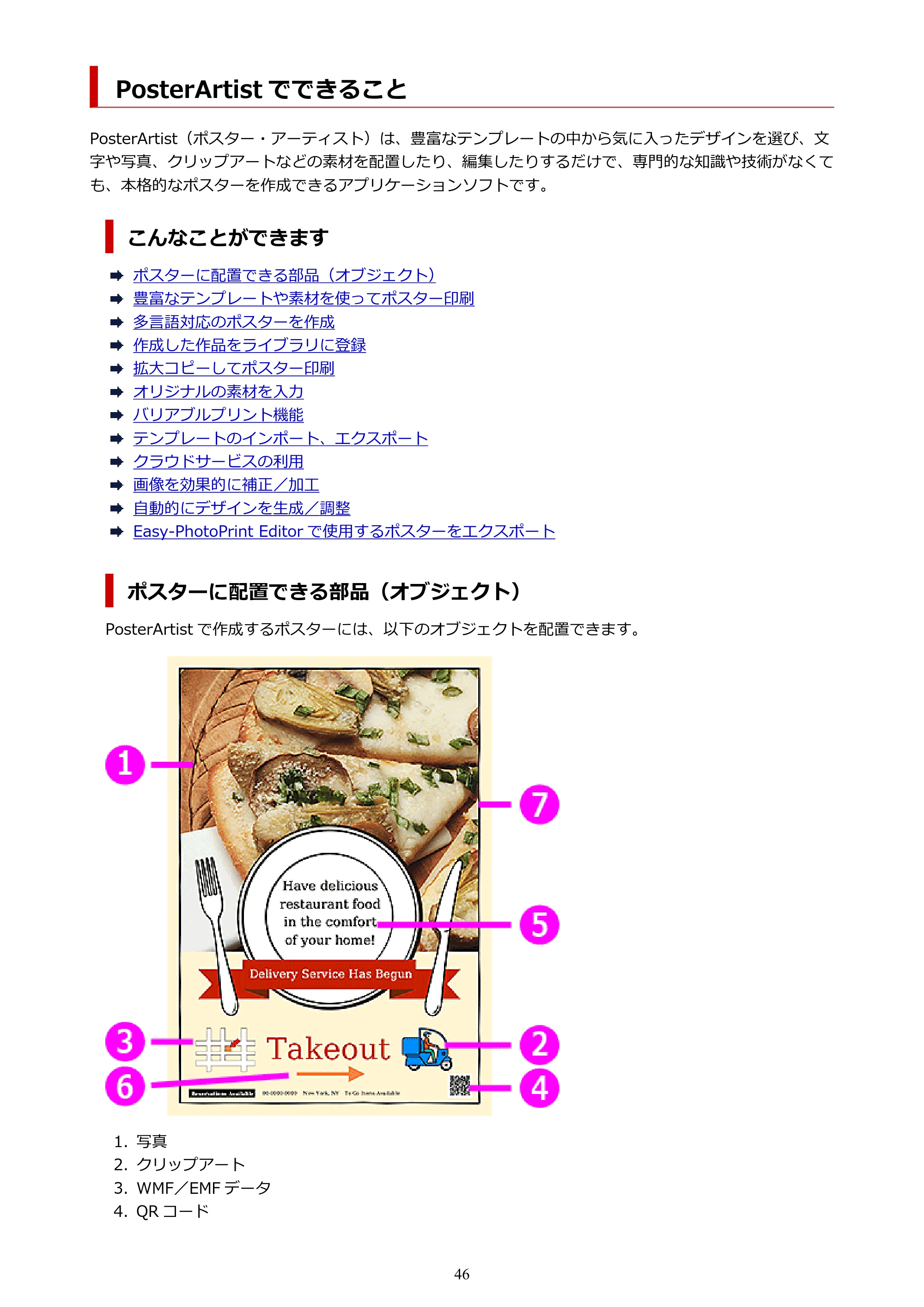 キヤノン PRO-1100 / PRO-6600・PRO-4600・PRO-2600 / TX-4200・TX-3200・TX-2200 PosterArtist ガイド 2025年12月25日更新(PDF:5.44MB) — PosterArtist でできること — 原本ページ — 46ページ
