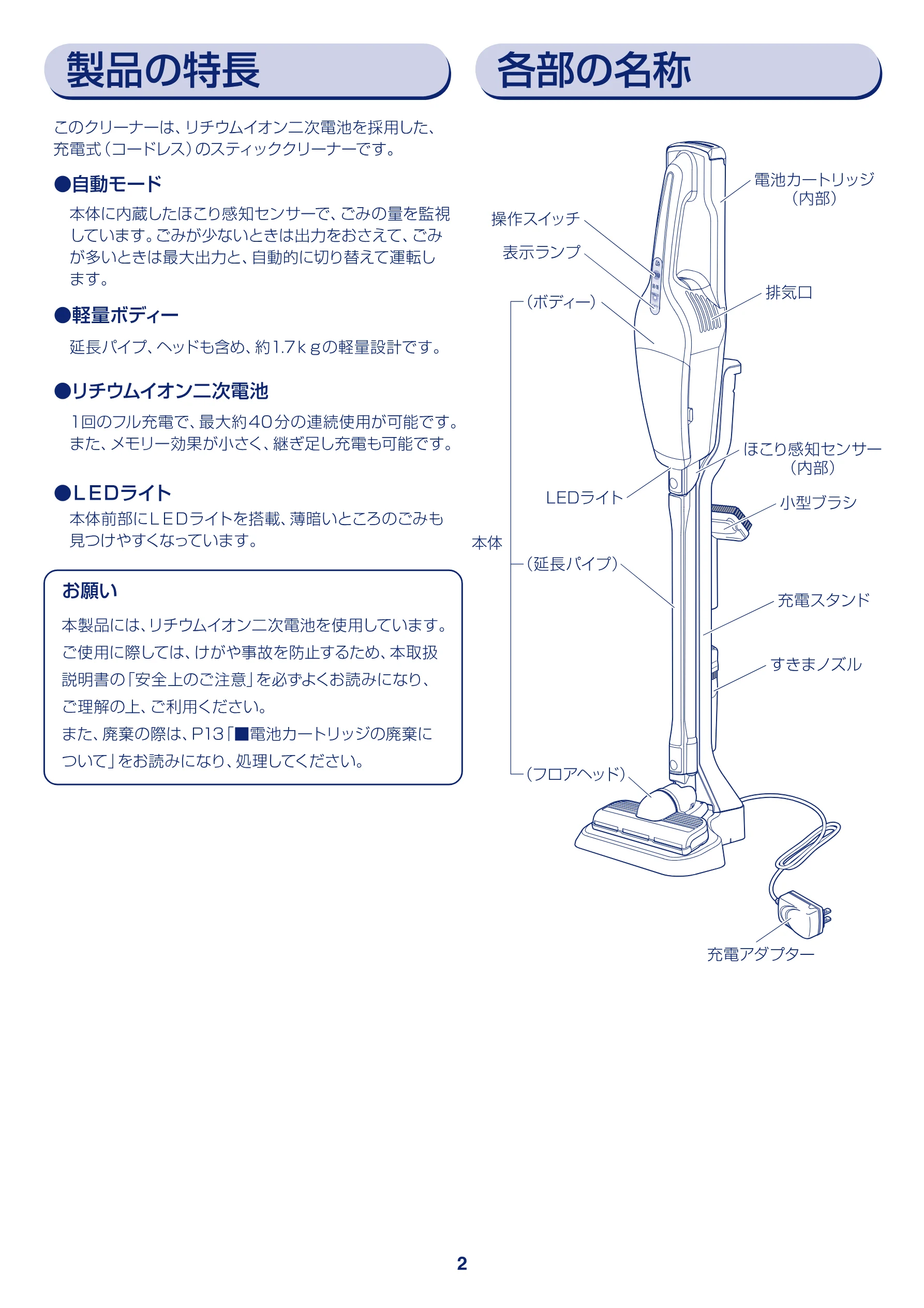アイリスオーヤマ KIC-S7L 取扱説明書 — て」をお読みになり、処3 ごさい。 ついて」をお読みになり、 処理してくださし CozyDD、EA — 図版 2-1 — 2ページ