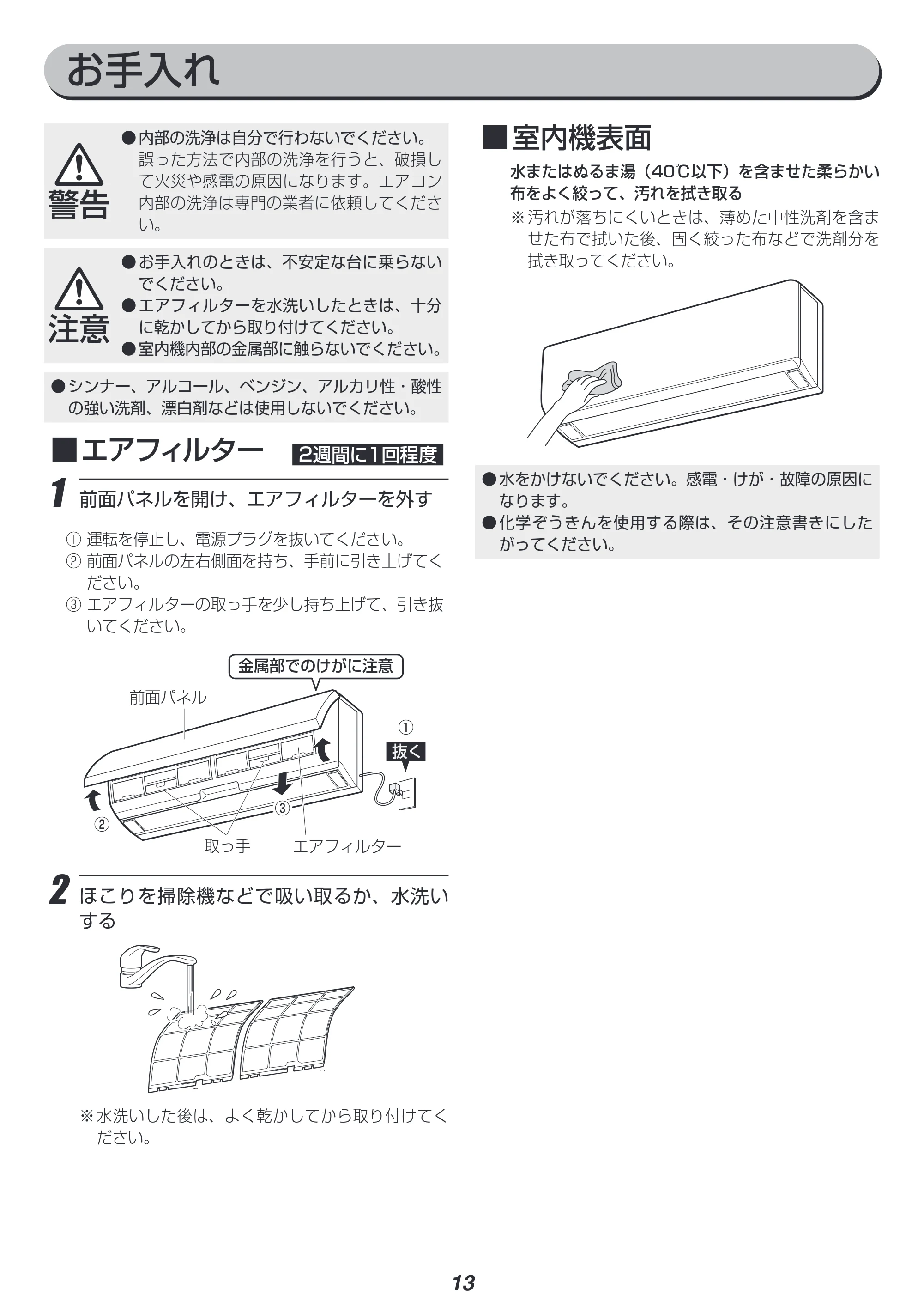 アイリスオーヤマ IRR-2819G 取扱説明書 — 原本ページ — 13ページ