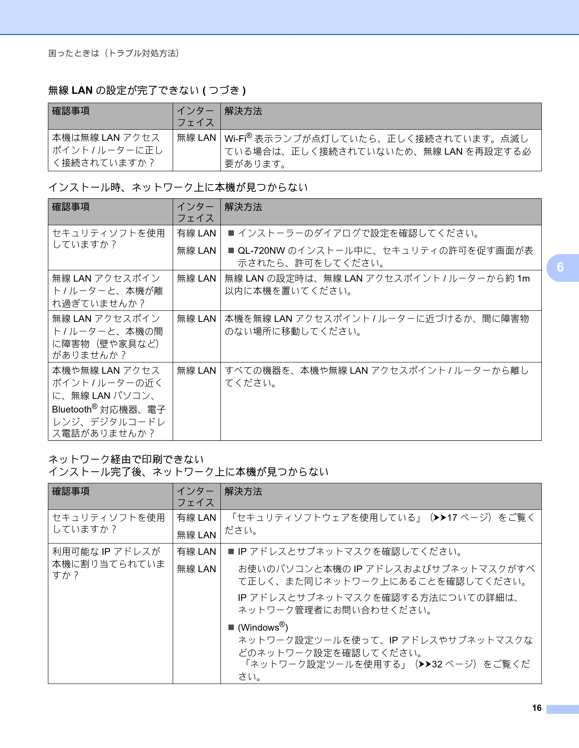 ブラザー QL-580N / QL-720NW ネットワーク設定ガイド — 原本ページ — 20ページ