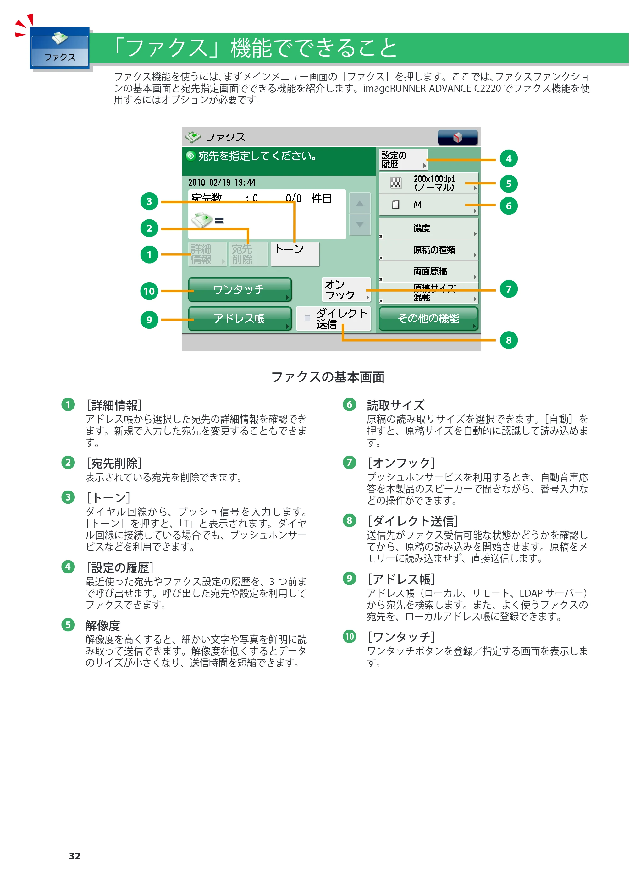 キヤノン imageRUNNER ADVANCE C2230F/C2220/C2220F 基本操作ガイド 2015年1月22日更新（PDF：[45.6MB） — 原本ページ — 32ページ