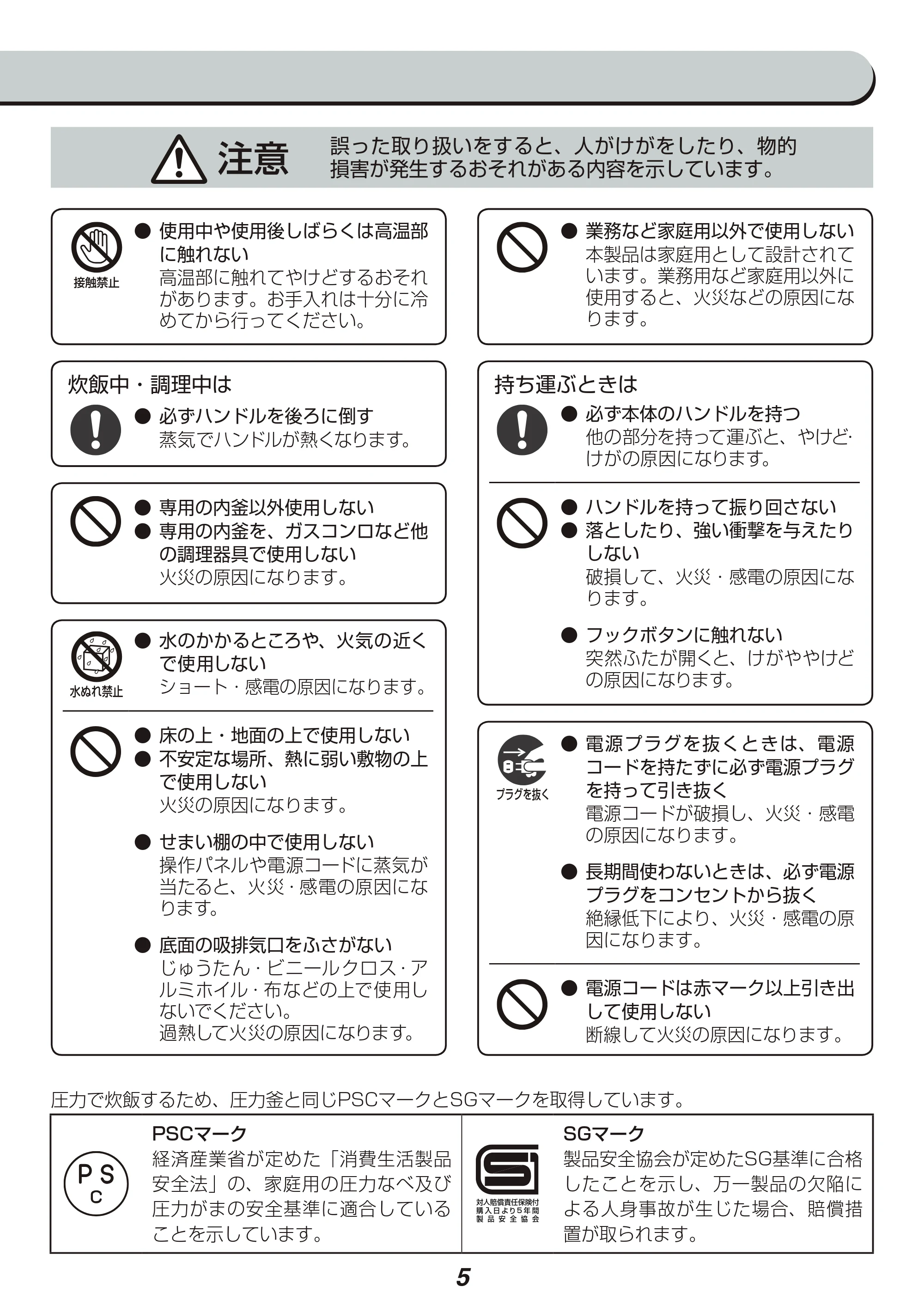 アイリスオーヤマ KRC-PA30 取扱説明書 — 原本ページ — 5ページ