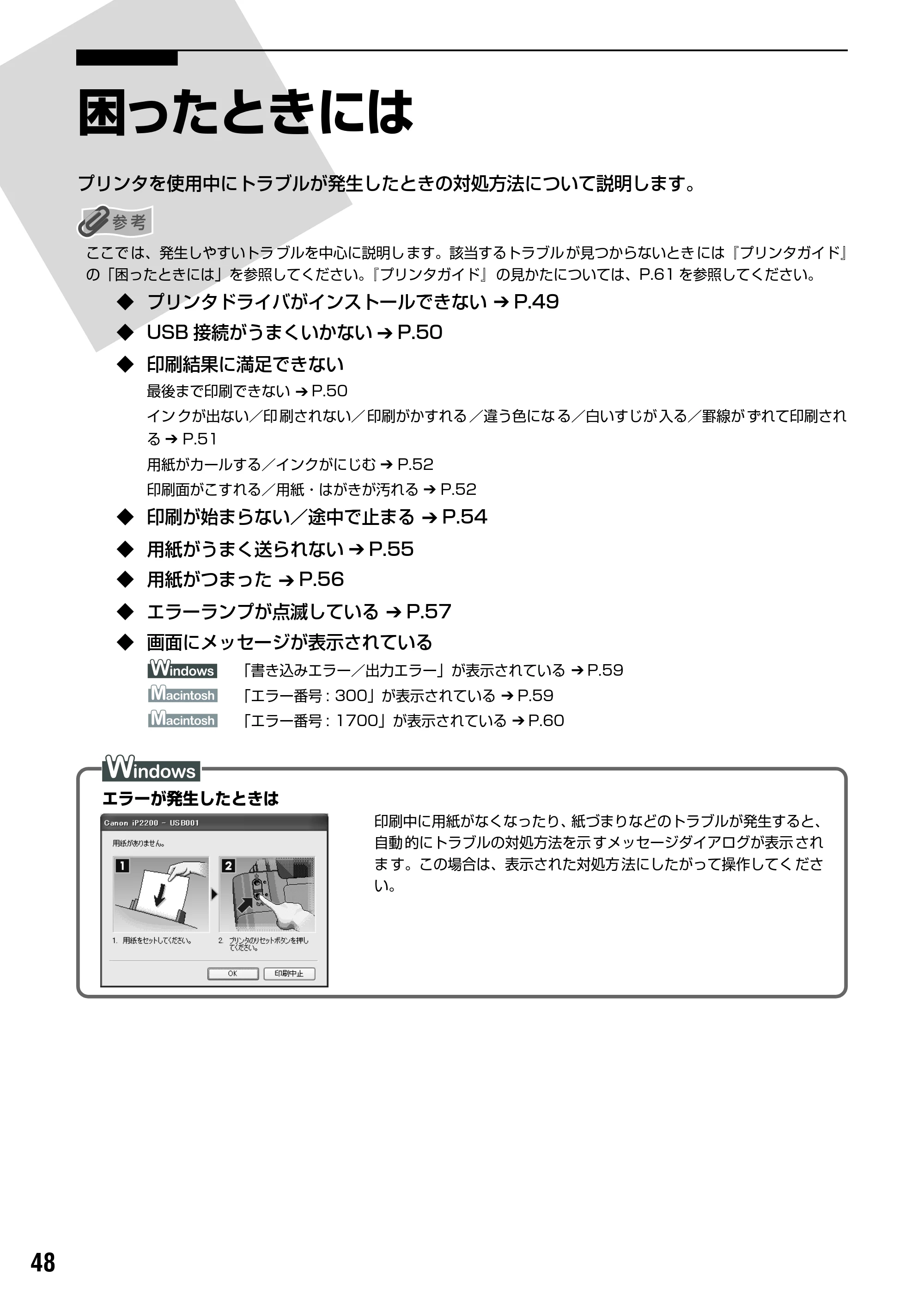 キヤノン PIXUS iP2200 基本操作ガイド （PDF形式／15.36Mバイト） — 原本ページ — 50ページ