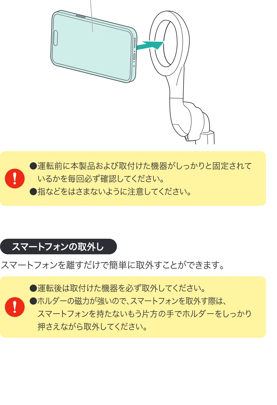 サンワサプライ 200-CAR126 取扱説明書 — 5.スマートフォンの取付け方法 — 図版 9-1 — 9ページ