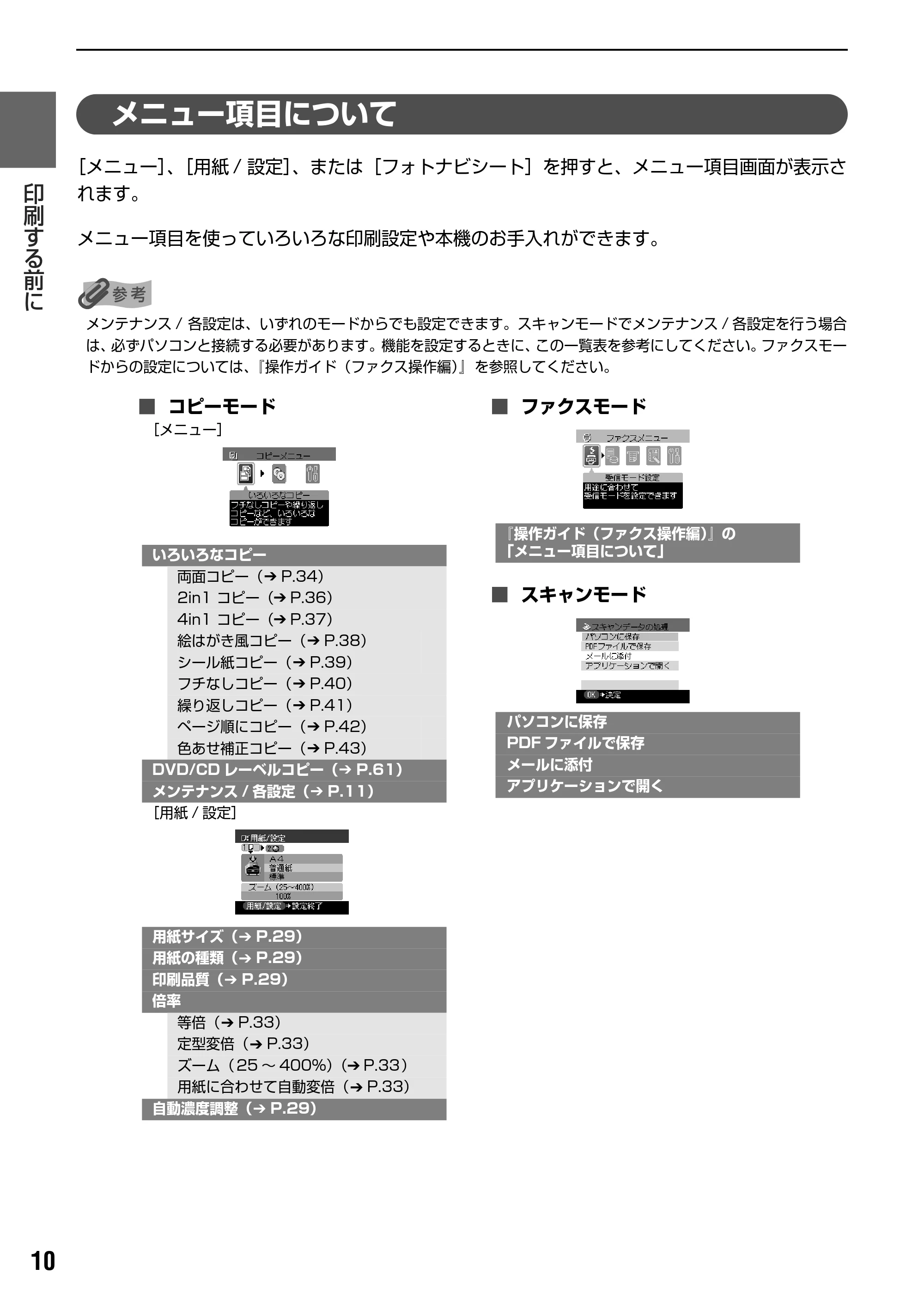 キヤノン PIXUS MP830 操作ガイド（本体操作編） （PDF形式／7.76Mバイト） — 本機の電源を入れる／切る — 原本ページ — 12ページ