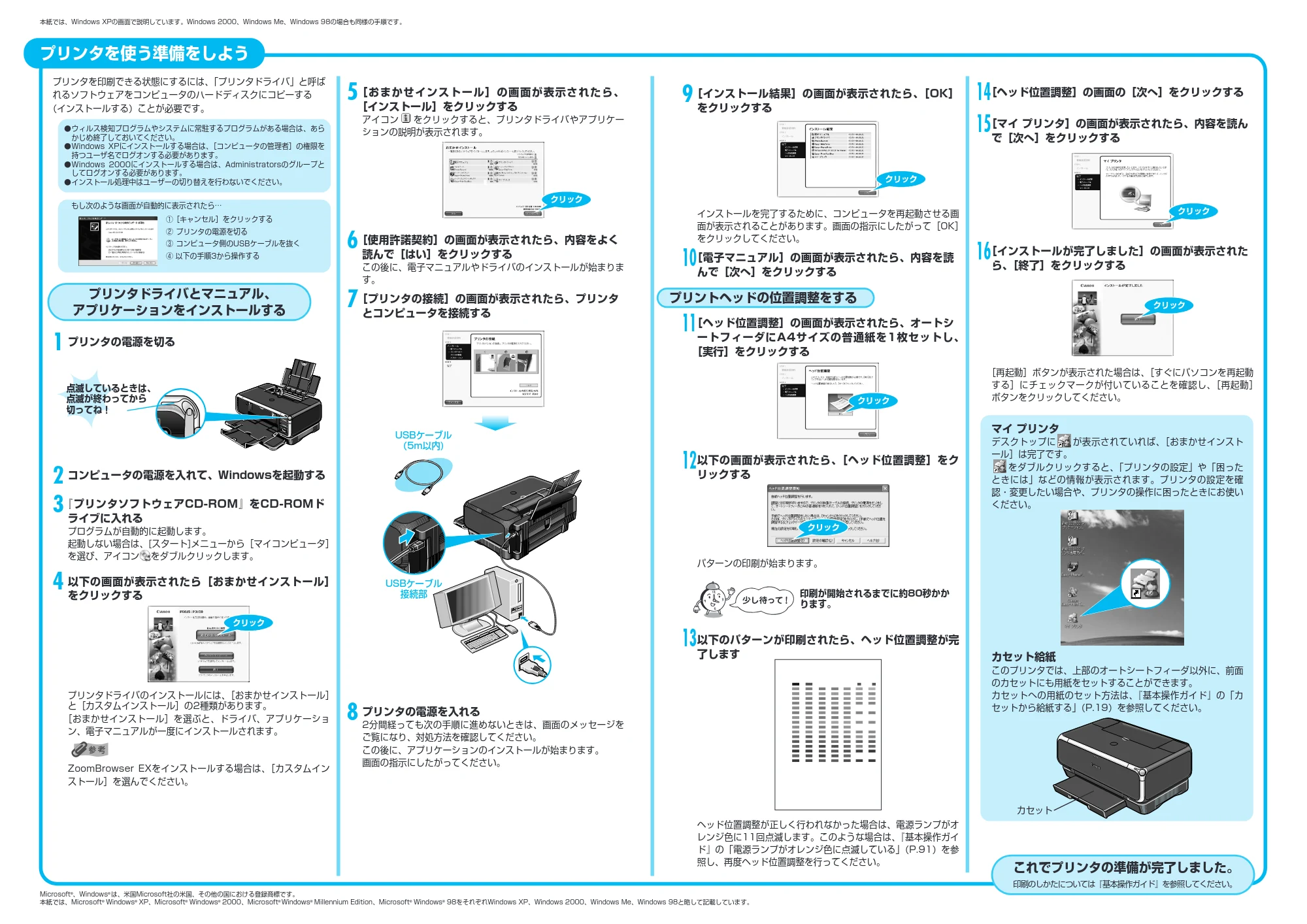キヤノン PIXUS iP3100 かんたんスタートガイド (Windows版) (PDF形式/2.77Mバイト) — 原本ページ — 2ページ