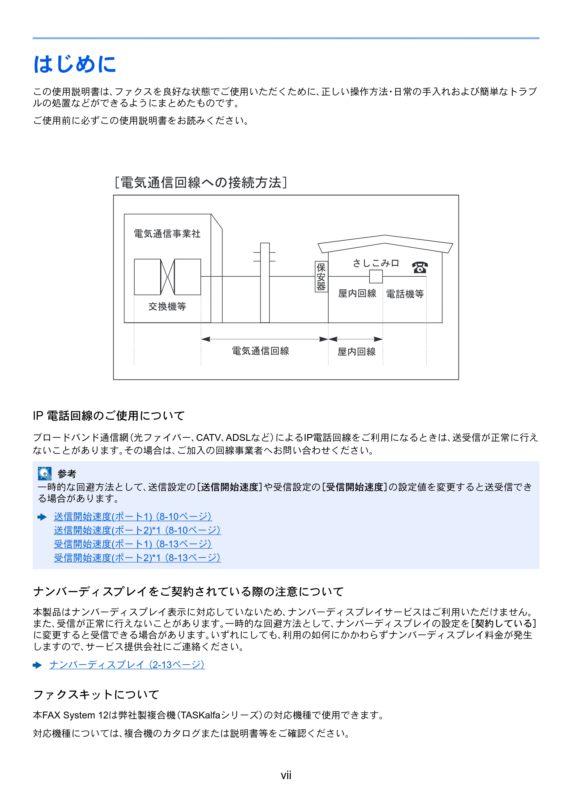 京セラ TASKalfa 2553ci / TASKalfa 3253ci / TASKalfa 4053ci TASKalfa 9003i/7003i FAX使用説明書 — はじめに — 原本ページ — 13ページ
