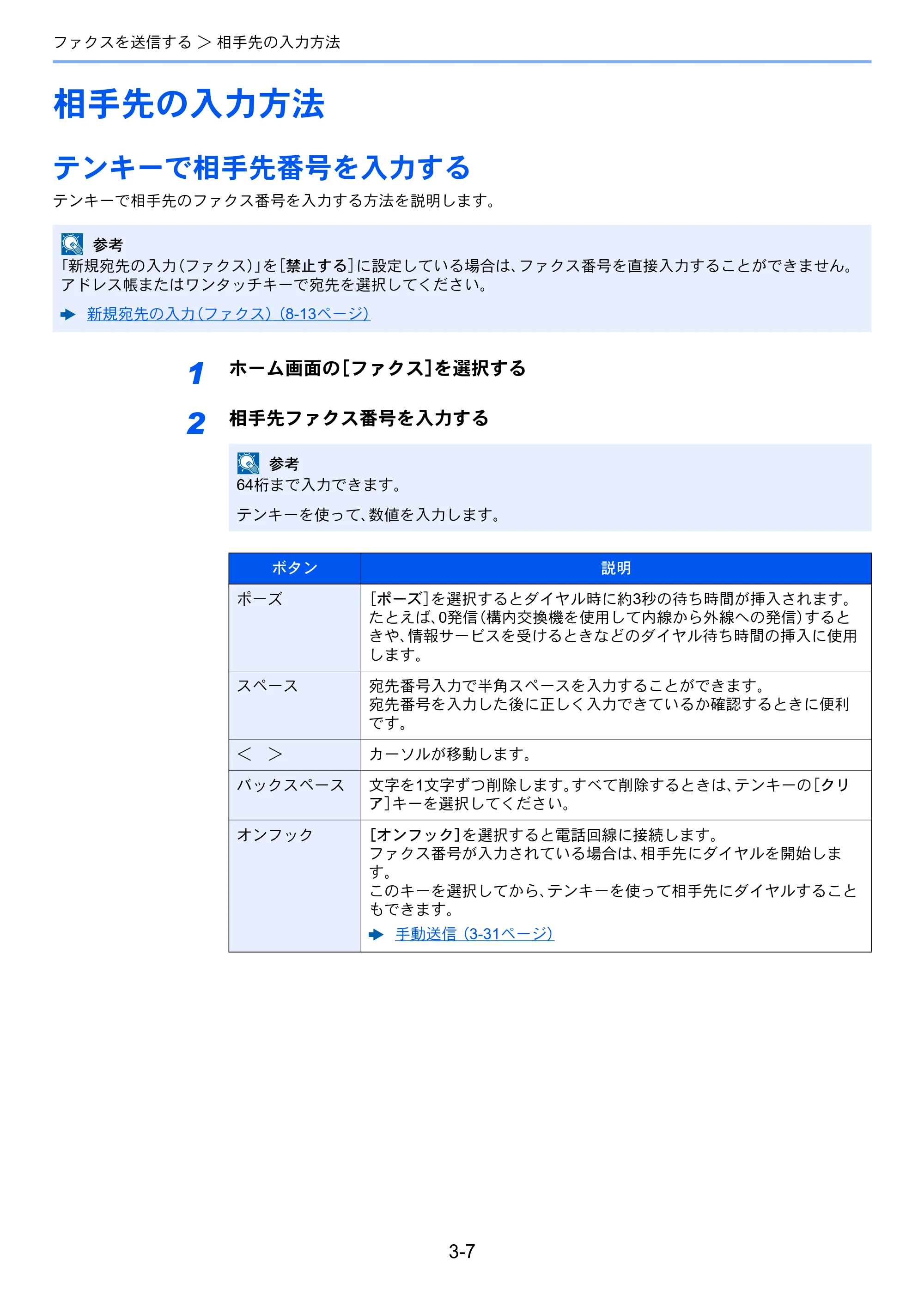 京セラ TASKalfa 2553ci / TASKalfa 3253ci / TASKalfa 4053ci TASKalfa 9003i/7003i FAX使用説明書 — 相手先の入力方法 — 原本ページ — 58ページ