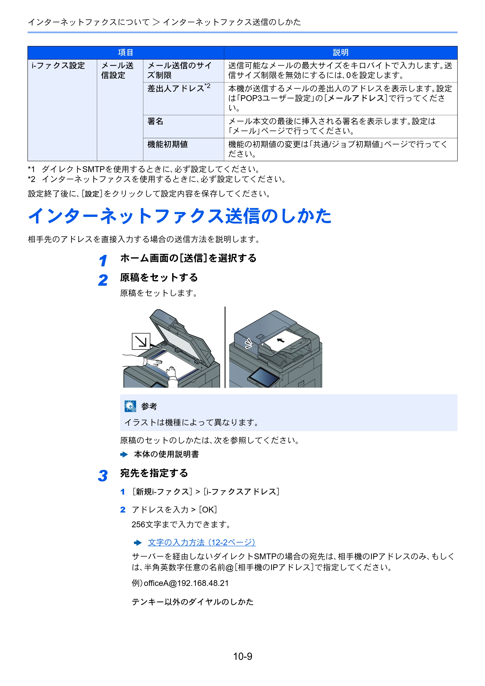 京セラ TASKalfa 2553ci / TASKalfa 3253ci / TASKalfa 4053ci TASKalfa 9003i/7003i FAX使用説明書 — インターネットファクス送信のしかた — 原本ページ — 230ページ
